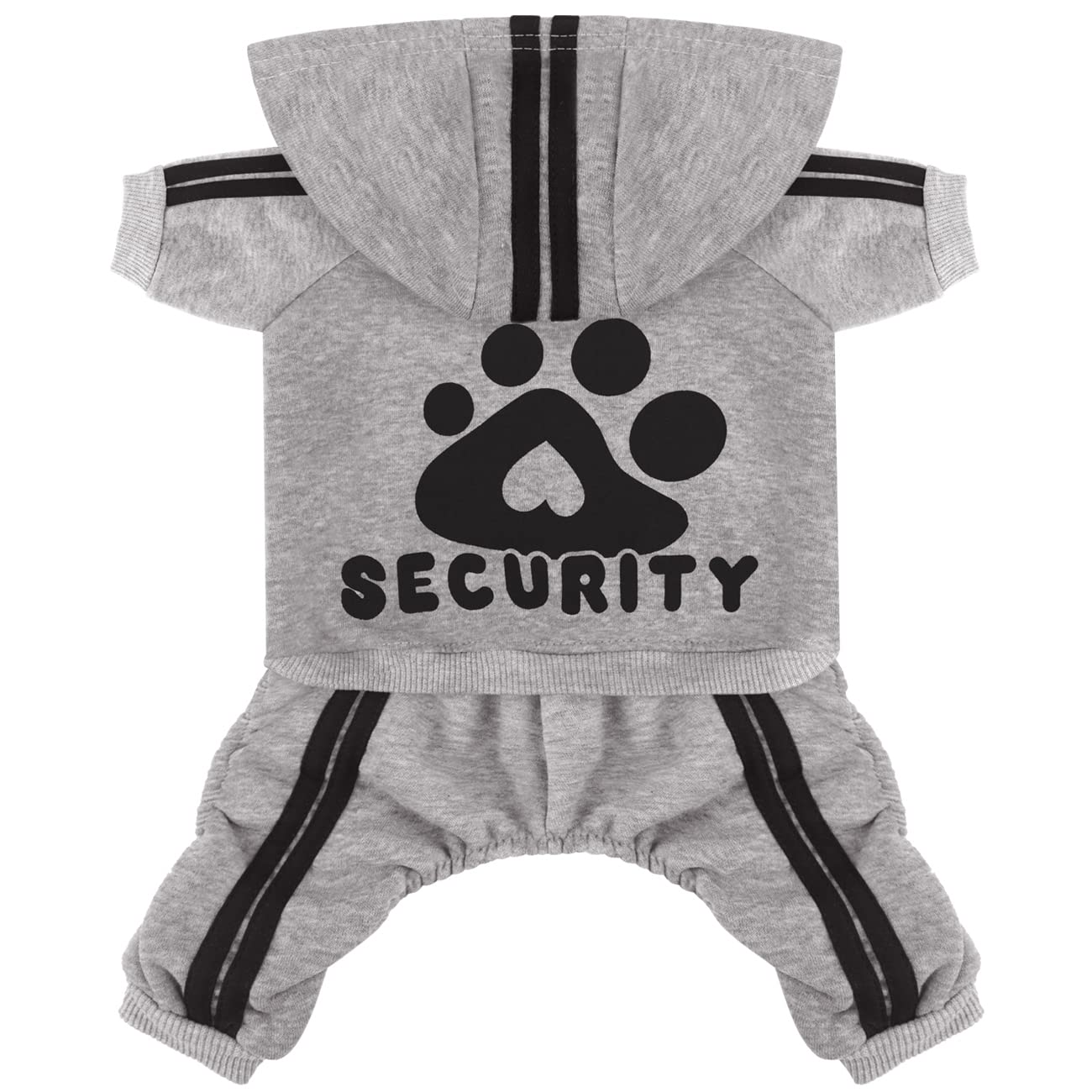Otunrues Dog Hoodies, Pet Dog Clothes Pullover 4 Legs Jumpsuit Sweatshirt Security Patterns Outfit Doggie Winter Coat Cotton Puppy Hoodied For Small Medium Large Dogs Cats(Gray,S)