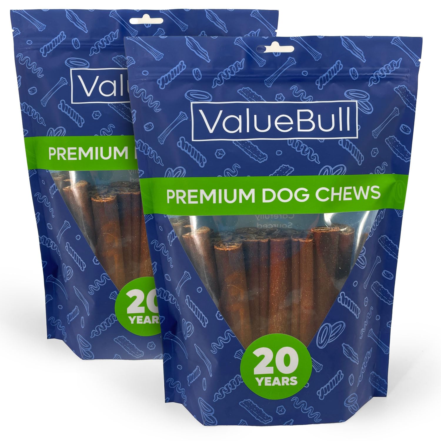 ValueBull USA Collagen Sticks for Dogs, 6 Inch Thick Chews, Natural Long-Lasting Dog Treats, 50 Count - Supports Joints, Skin & 