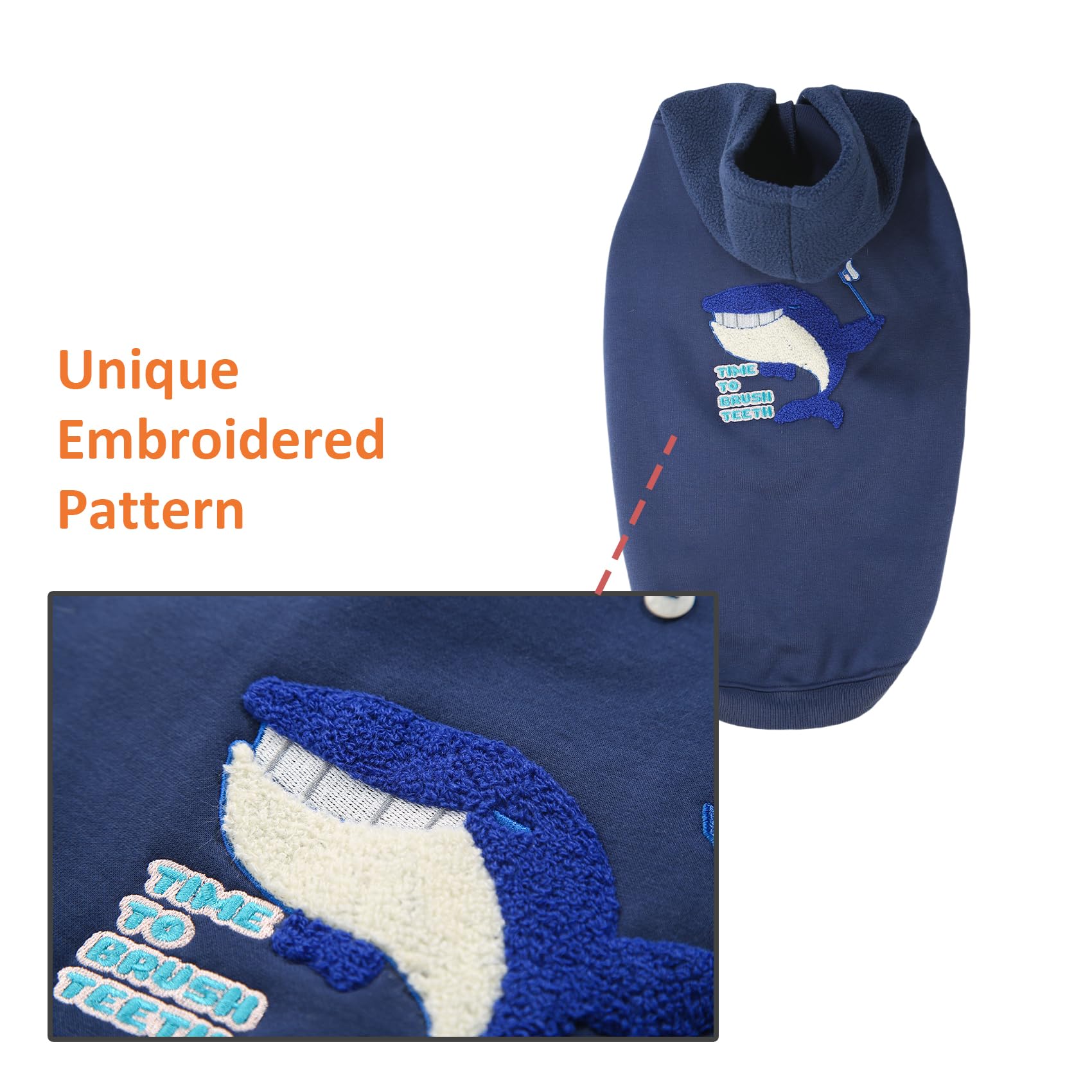 Dog Winter Hoodie Coat, Plush Vest Hoodie Dog Jacket, Dog Winter Autumn Warm Clothes(Blue-Xlarge)