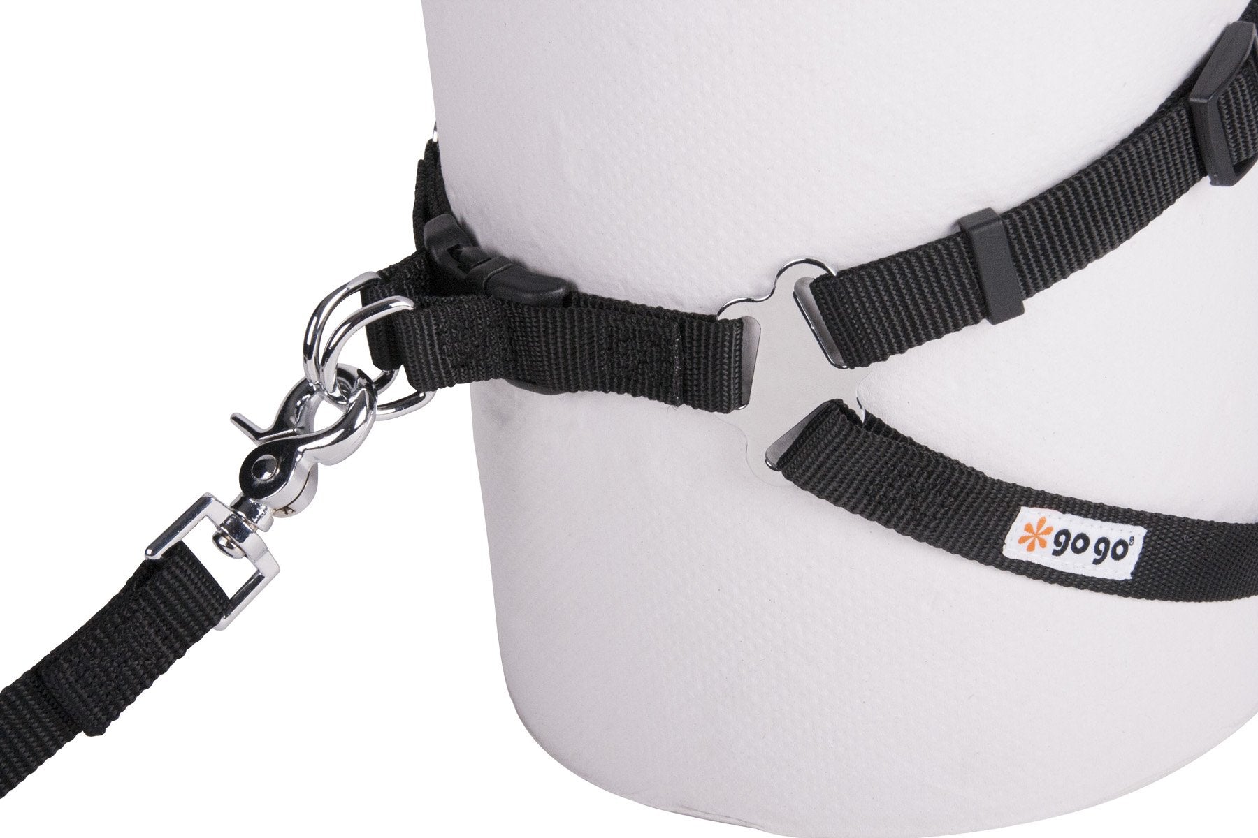 Gogo Pet Products Comfy Nylon 3/8-Inch Adjustable Easy Pet Harness, X-Small, Black