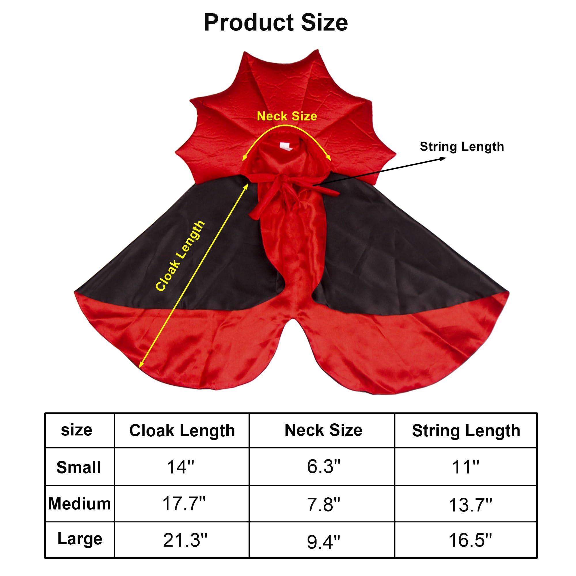 Adoggygo Halloween Dog Costume Dog Vampire Devil Costume Dog Halloween Cloak Cape Red Black Halloween Costumes For Small Medium Large Dogs (Black&Red, Medium)