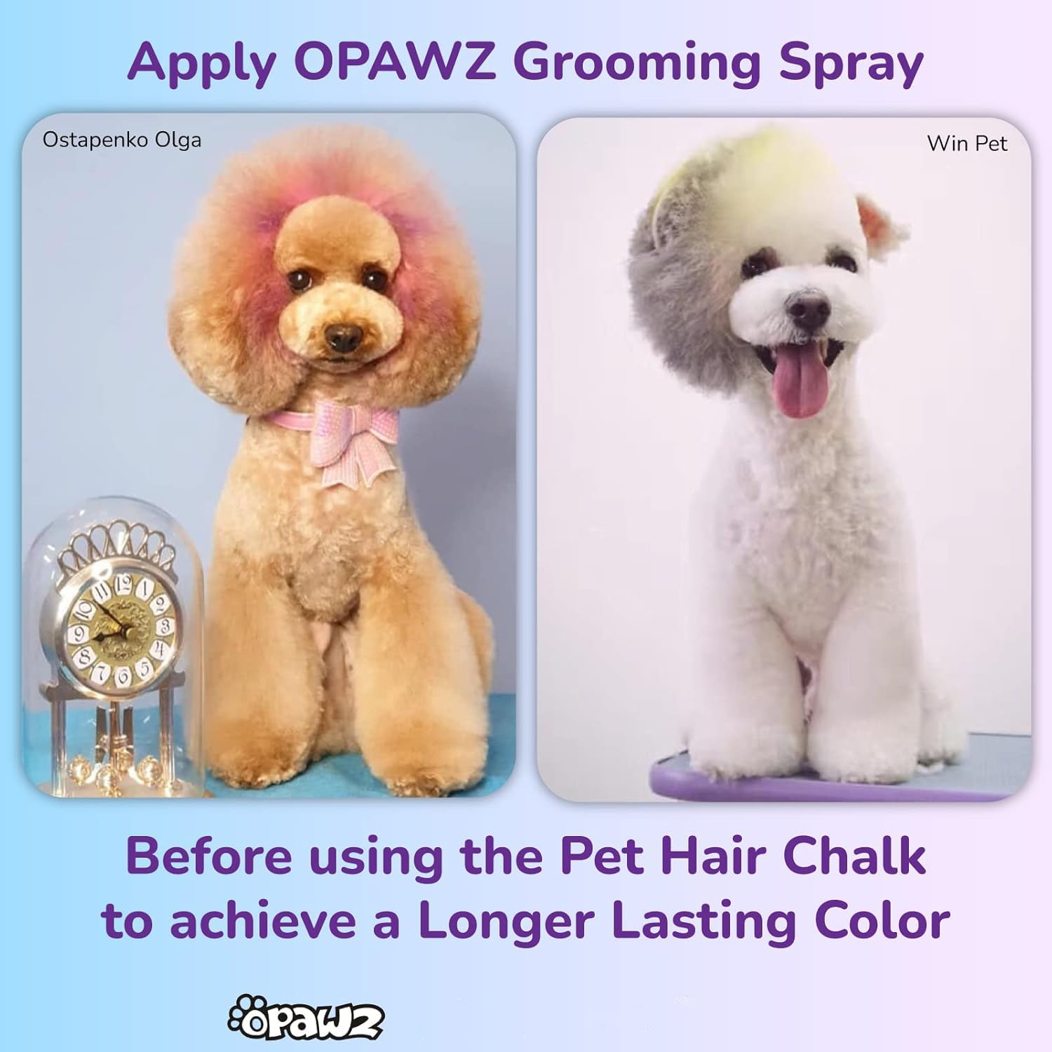 Opawz Pet Hair Chalk, Temporary Dog Hair Dye, Washable Pet Hair Dye, Pet Safe Dye For Creative Grooming (Pink)