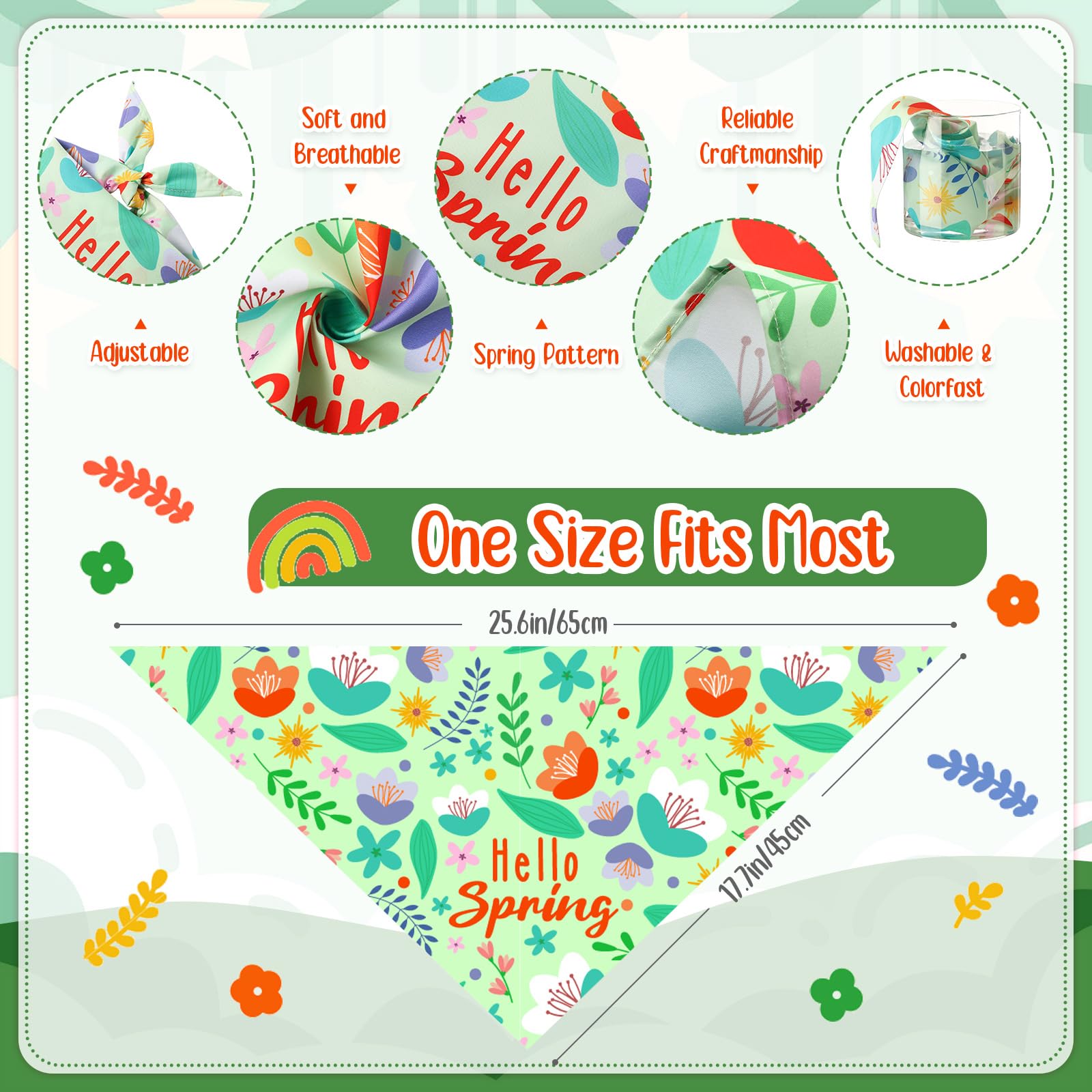 Kacctyen 200 Pcs Dog Bandana Bulk For Groomers With Sayings Spring Floral Printed Pet Triangle Scarf Bibs Washable Puppy Kerchie