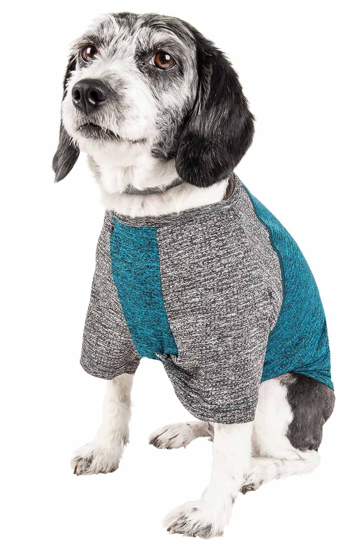 Pet Life ® Active 'Hybreed' 4-Way Stretch Two-Toned Performance Dog T-Shirt Medium