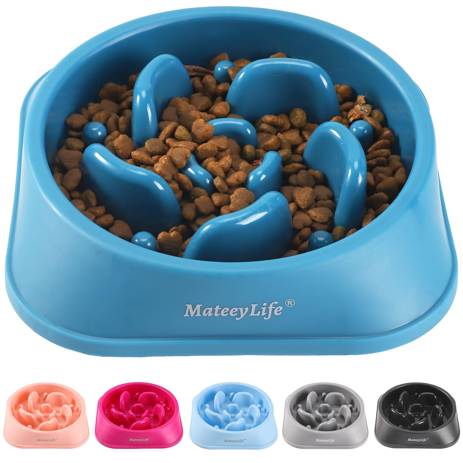 MateeyLife Slow Feeder Dog Bowls, Anti-Choking Puzzle Dog Food Bowls, Anti-Slip Interactive Feeding Slow Down Eating, Bloat Stop