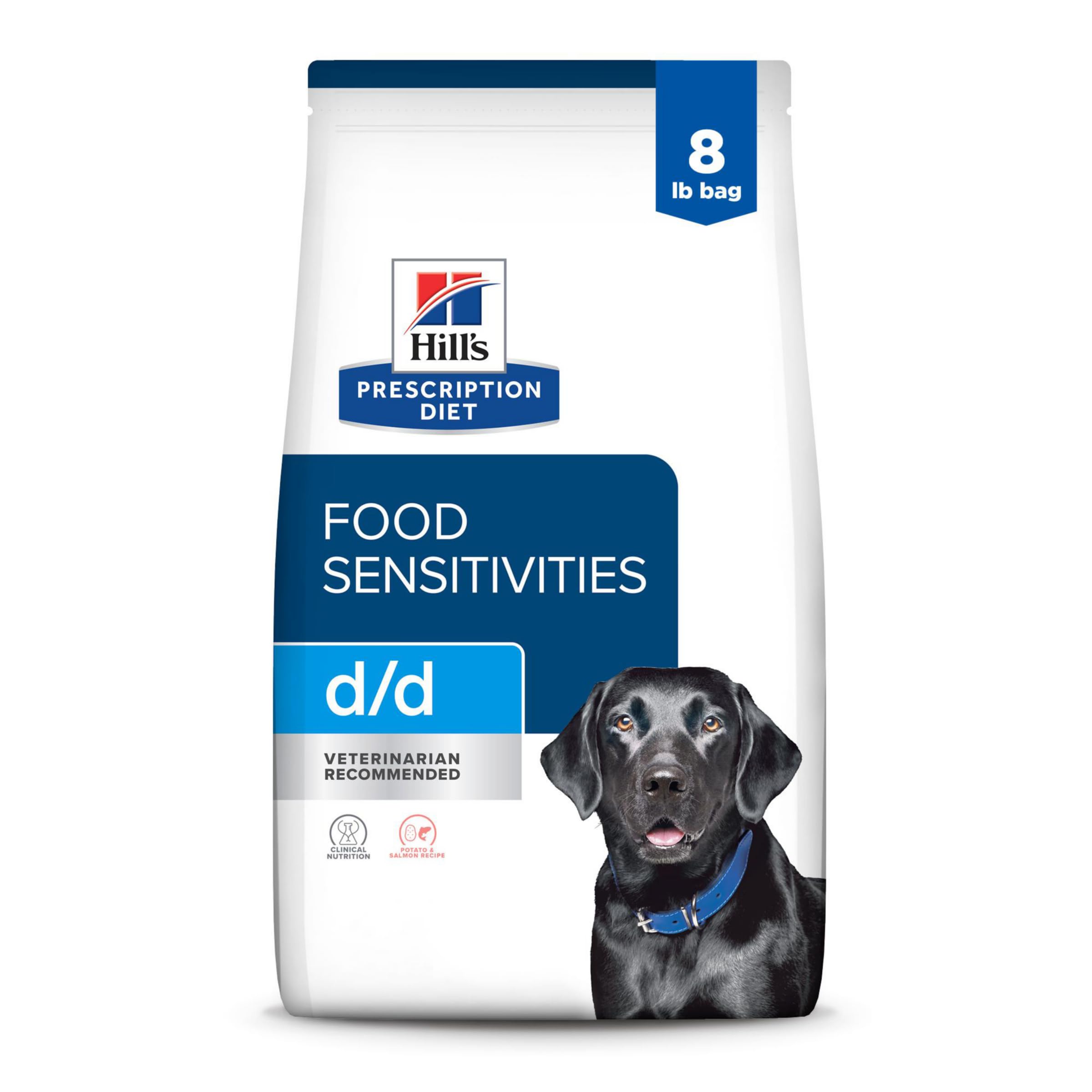 Hills Prescription Diet d/d Food Sensitivities Potato & Salmon Formula Dry Dog Food, Veterinary Diet, 8 lb. Bag