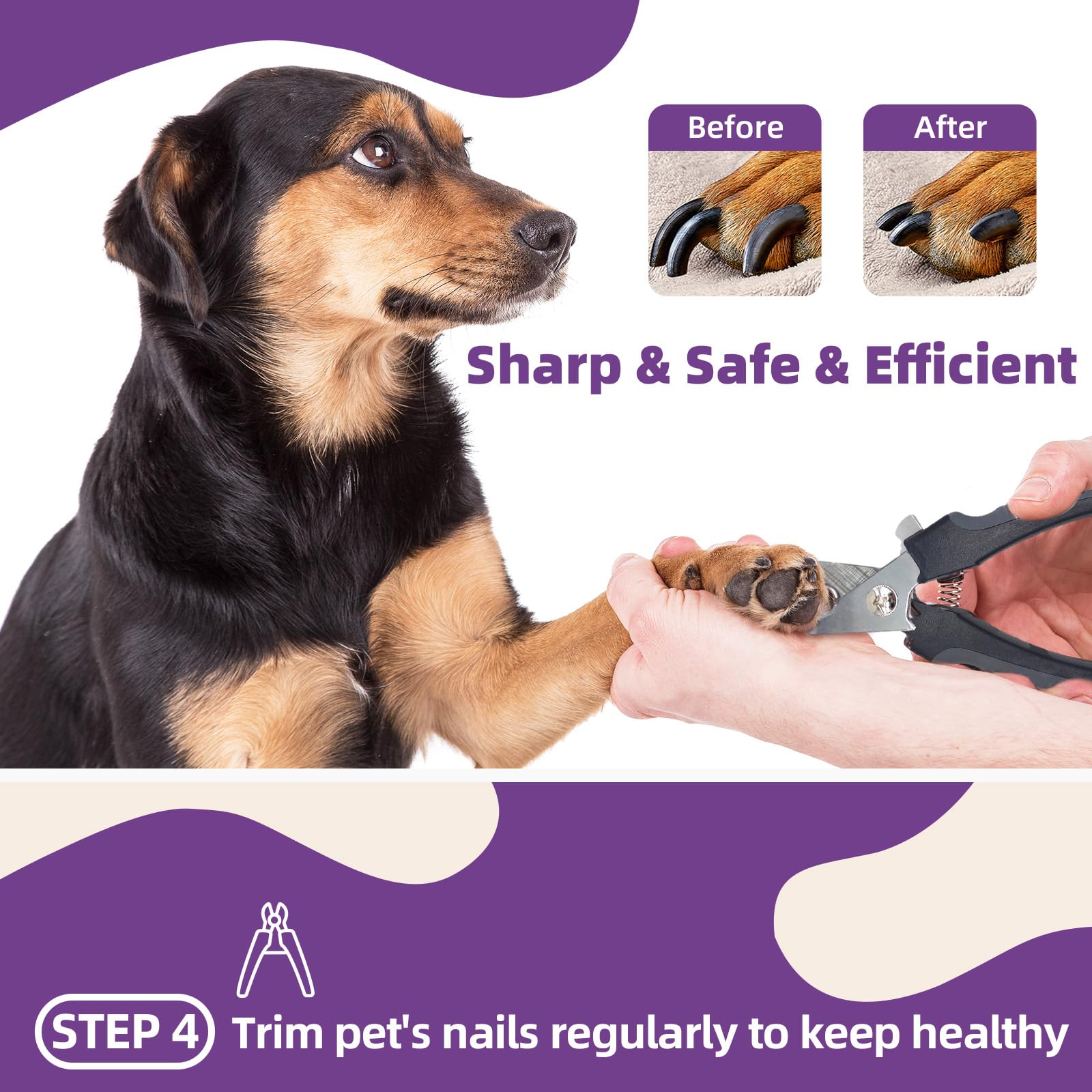 Kueiox Dog Brush For Shedding, 7 Pcs Dog Grooming Brush Kit Including Undercoat Rake, Slicker Brush, Dematting Comb, Nail Clippe