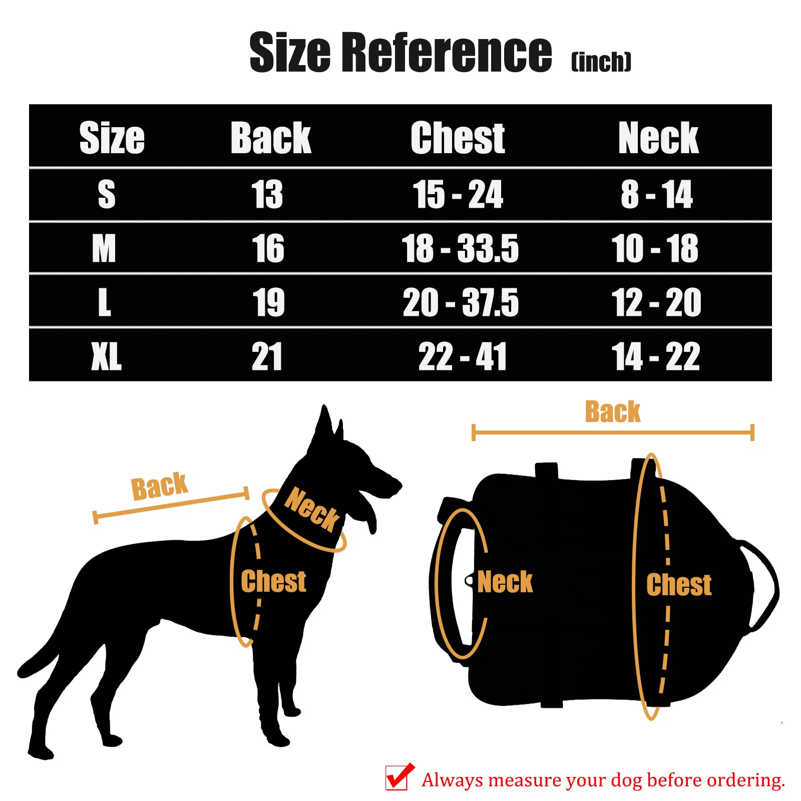 Aiwai Tactical Dog Harness With Pouches,Dog Vest Harness For Large Medium Dogs With Hook & Loop Panels,Adjustable Military Dog H
