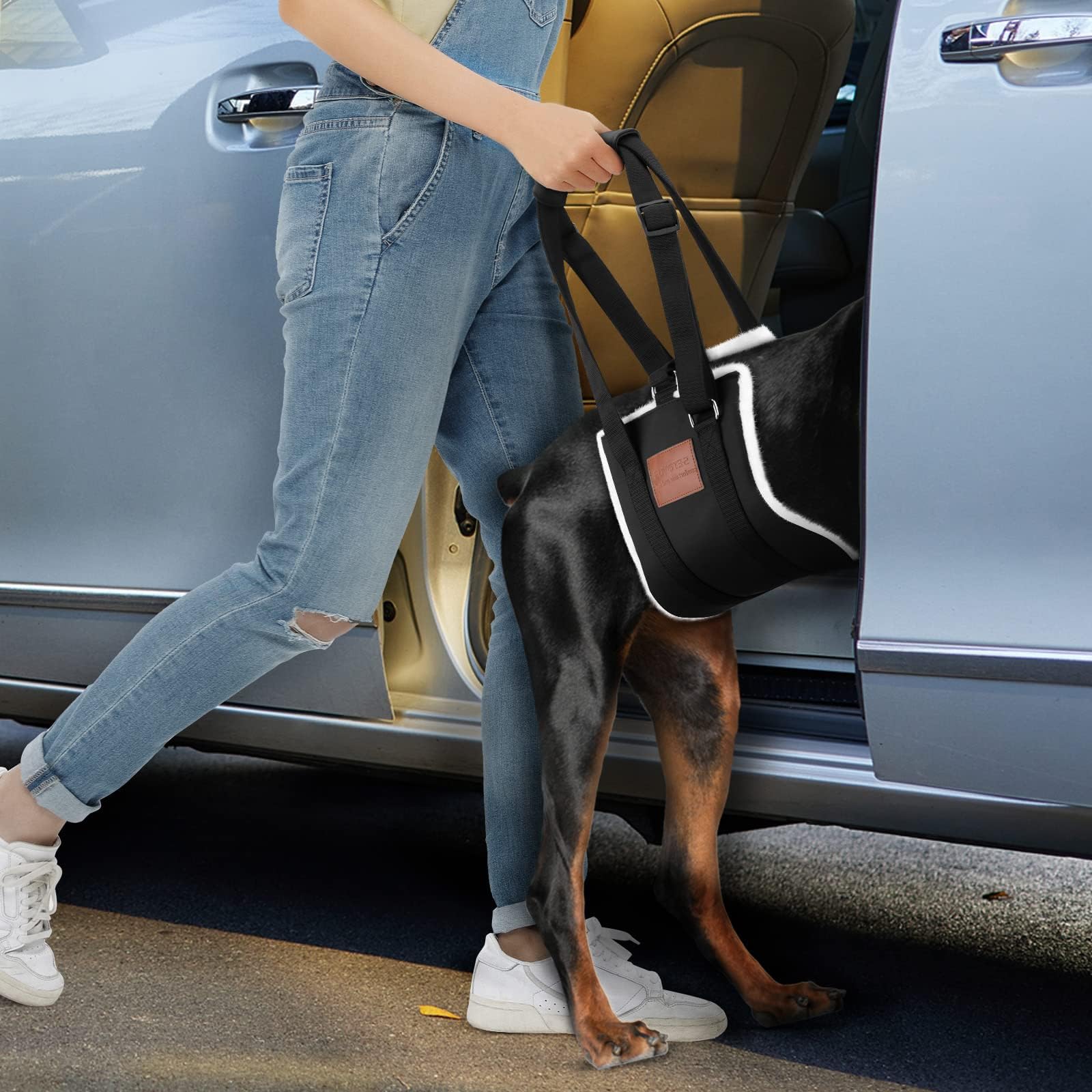 S-Etovus Dog Sling For Large Dogs Hind Leg Support, Magic Tape Dog Lift Harness, Soft Dog Support Harness For Back Legs, Hip Sup