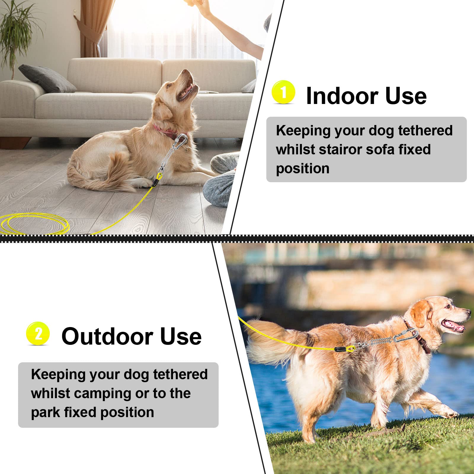 Jenico Dog Tie Out Cable - 100 Ft Dog Runner Cable With Swivel Hook, Dog Leash Run Tether For Yard Outdoor And Camping, Rust- Proof Training Line For Small To Medium Pets Up To 500 Lbs