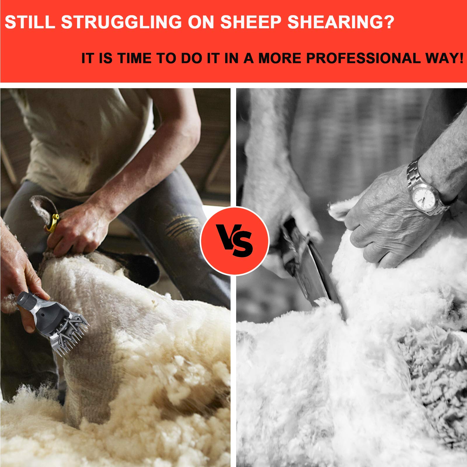 Sheep Shears,500W Professional Electric Sheep Shearing Clippers, 6 Speed Heavy Duty Farm Livestock Grooming Kit For Sheep Alpacas Goats And Thick Coat Animals Haircut