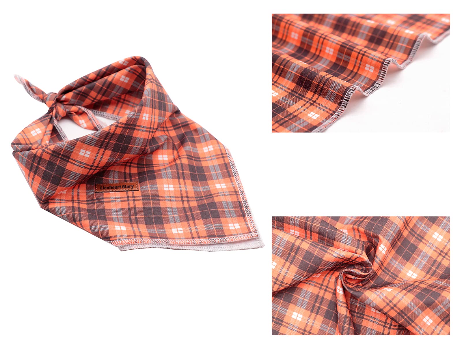 Lionheart Glory Fall Dog Bandana 1 Pack Washable Soft Cotton Halloween Bibs Scarf, Adjustable Kerchief Square Dog Bandanas For Large Dogs