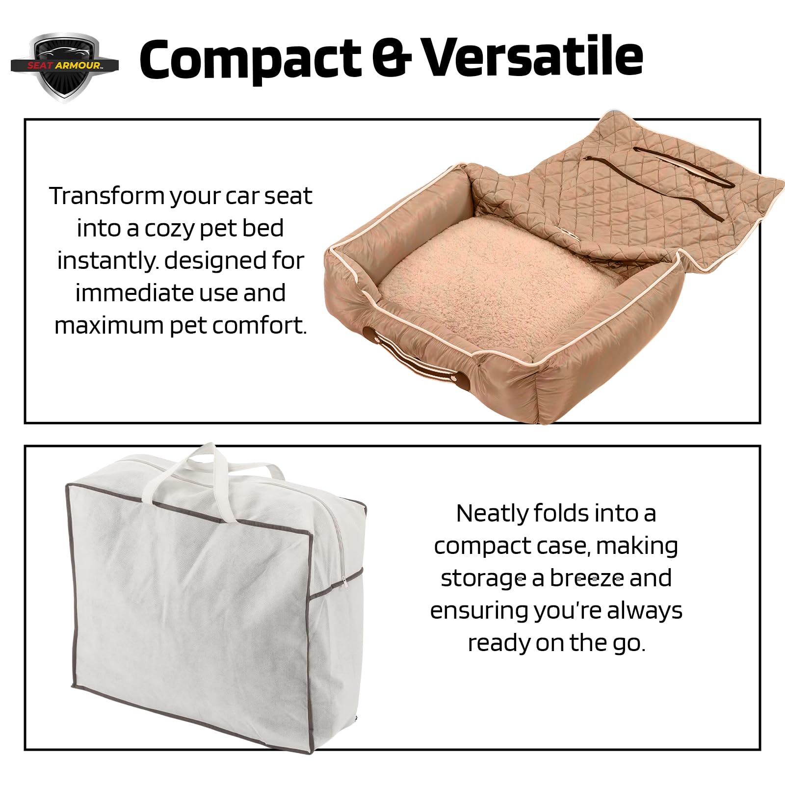 Comfort Tan Pet Bed and Car Seat