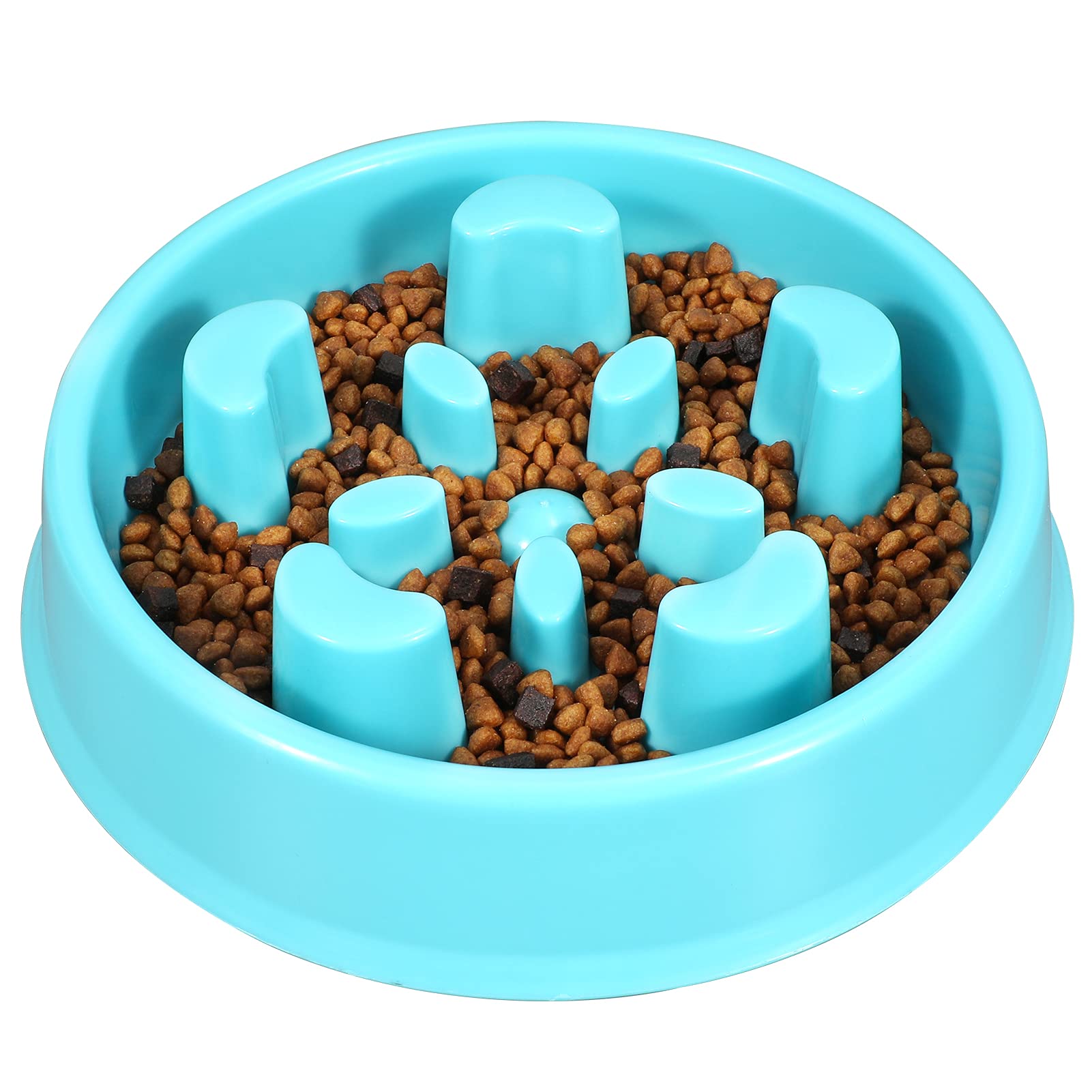 Kasbah Slow Feeder Dog Bowl, AntiGulping Dog Food Bowls NonToxic Eco Friendly Maze Dog Bowl For Small/Medium Dogs, Blue,Polypr