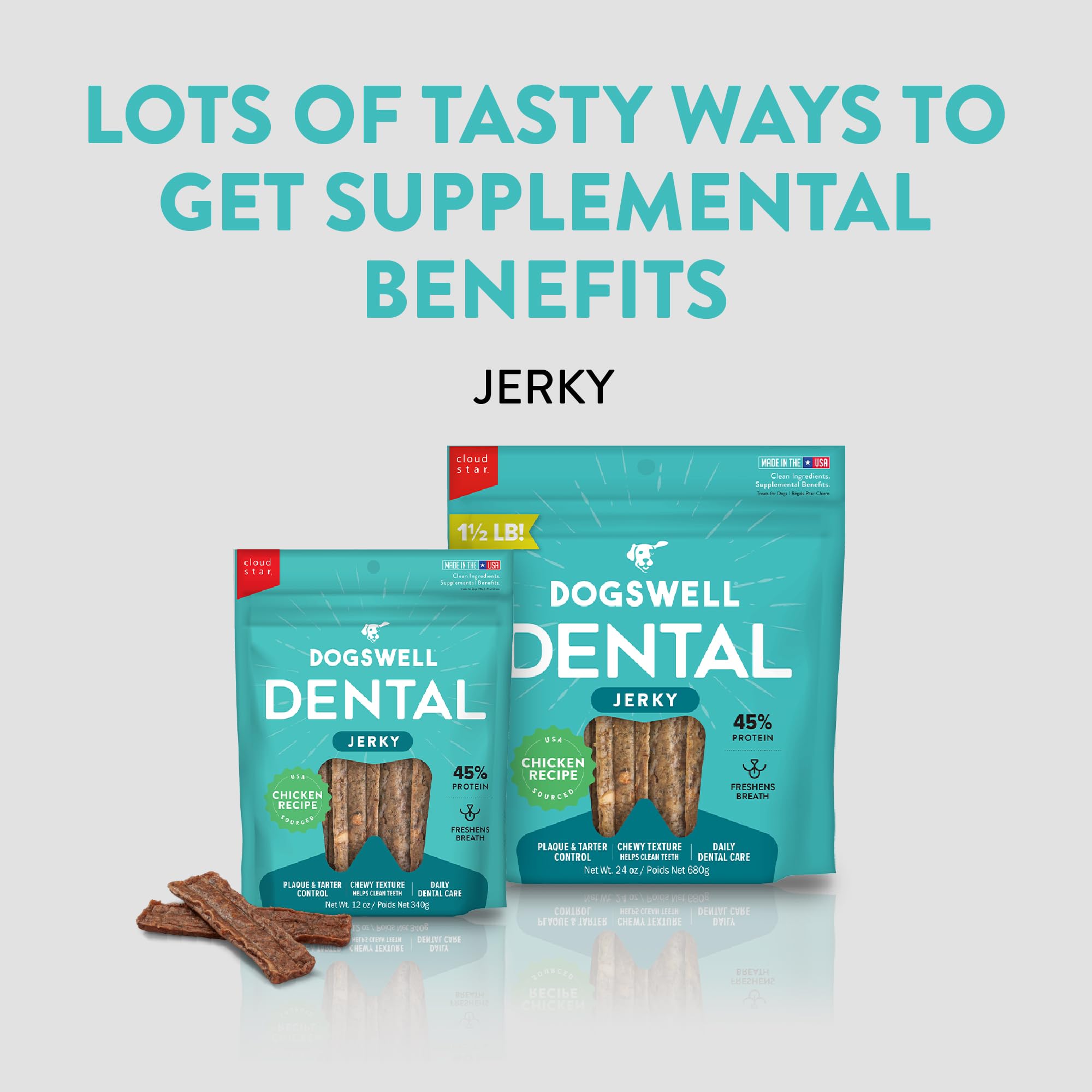 DOGSWELL Dental Chicken Jerky 12 Ounce