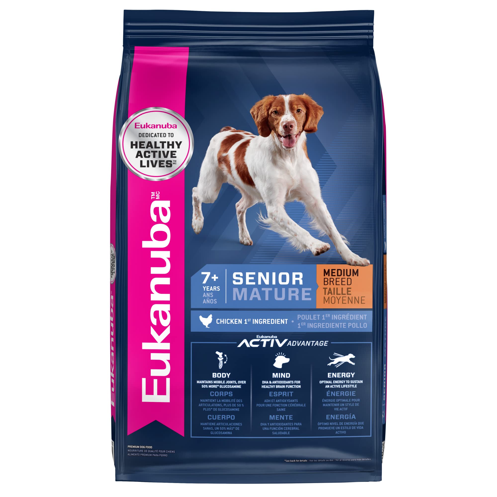 Eukanuba Senior Medium Breed Dry Dog Food, 15 lb