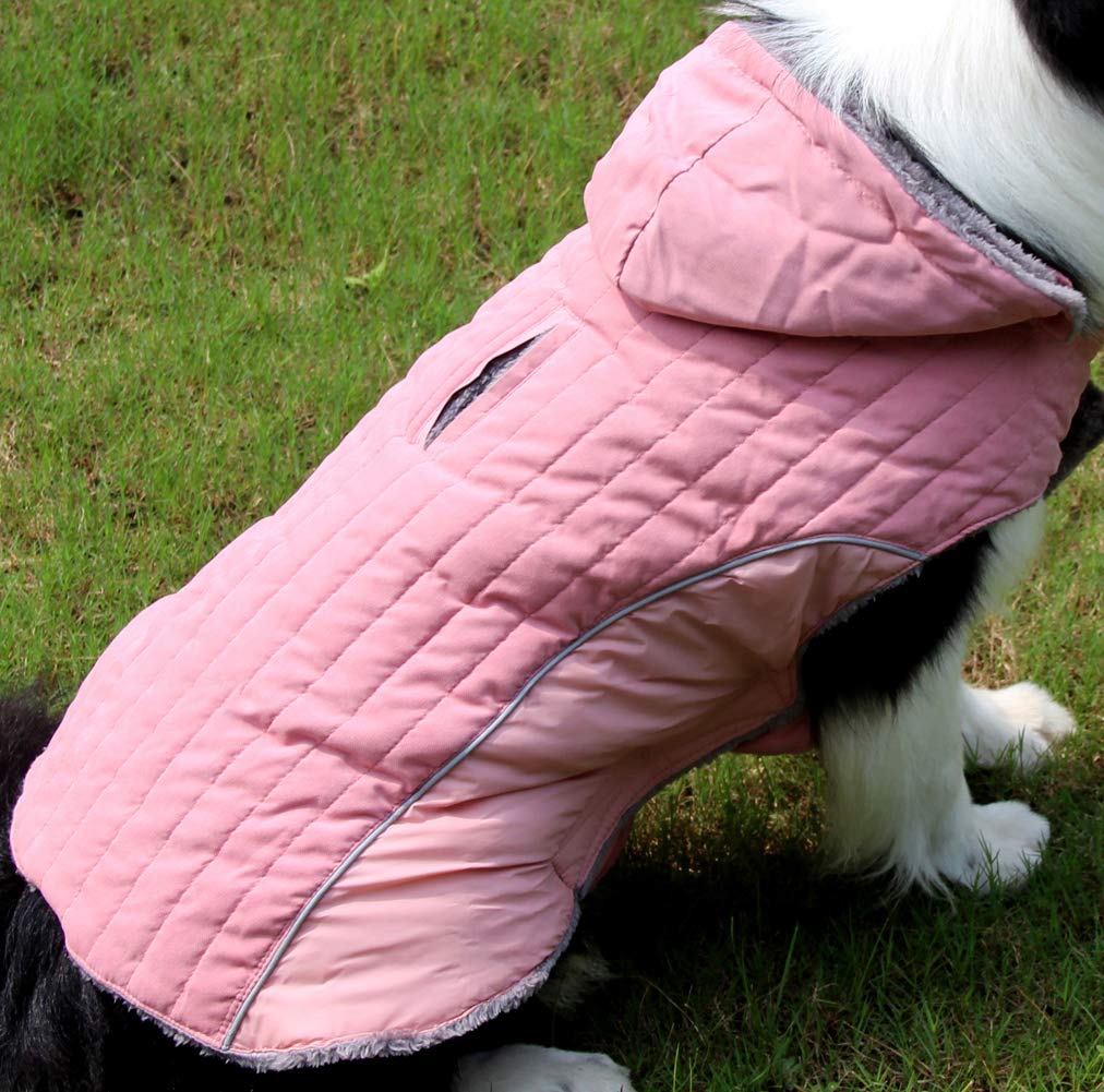 Joydaog Fleece Dog Hoodie For Small Dogs Super Warm Puppy Jacket For Cold Winter Dog Coats,Pink Xs
