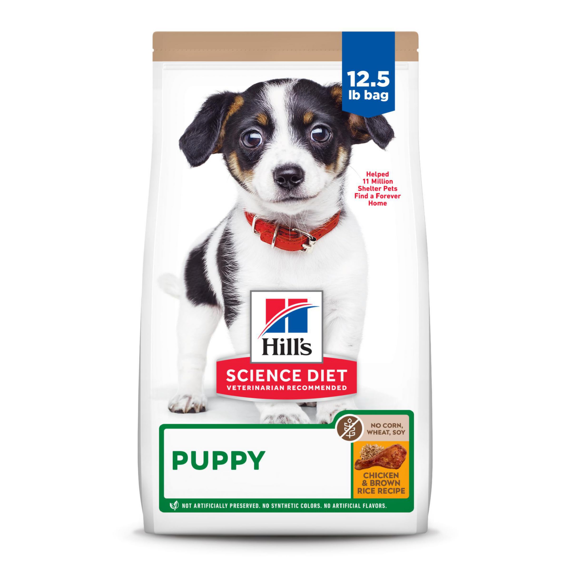 Hills Science Diet Puppy, Puppy Premium Nutrition, Dry Dog Food, No Corn, Wheat, Soy Chicken & Brown Rice, 12.5 lb Bag