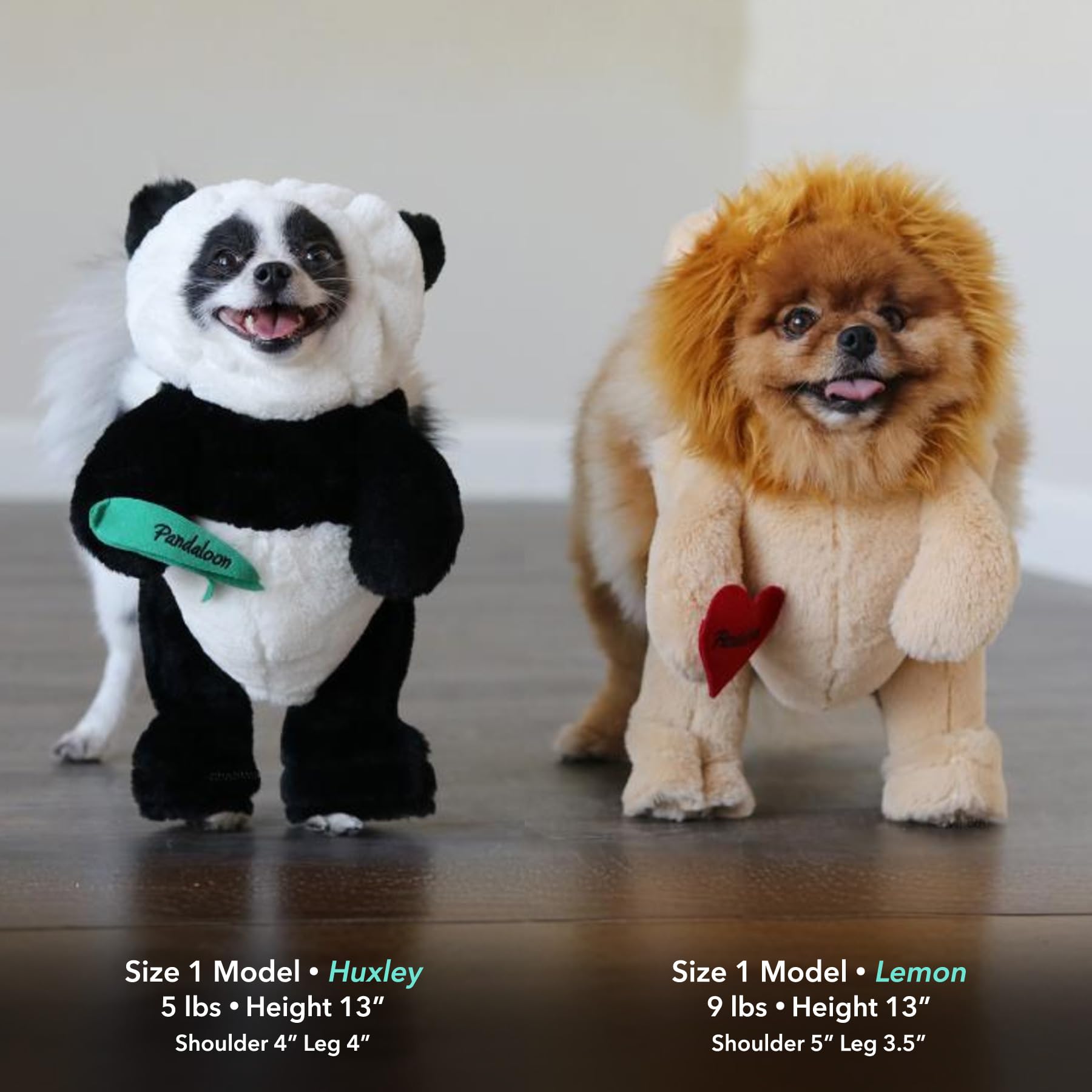 Pandaloon Dog Halloween Costume - As Seen On Shark Tank - Patented - Funny Costume With Arms For Small And Medium Dogs And Cats (Panda, Size 2(15-16 In Height At Top Of Head,Girth<16 In))