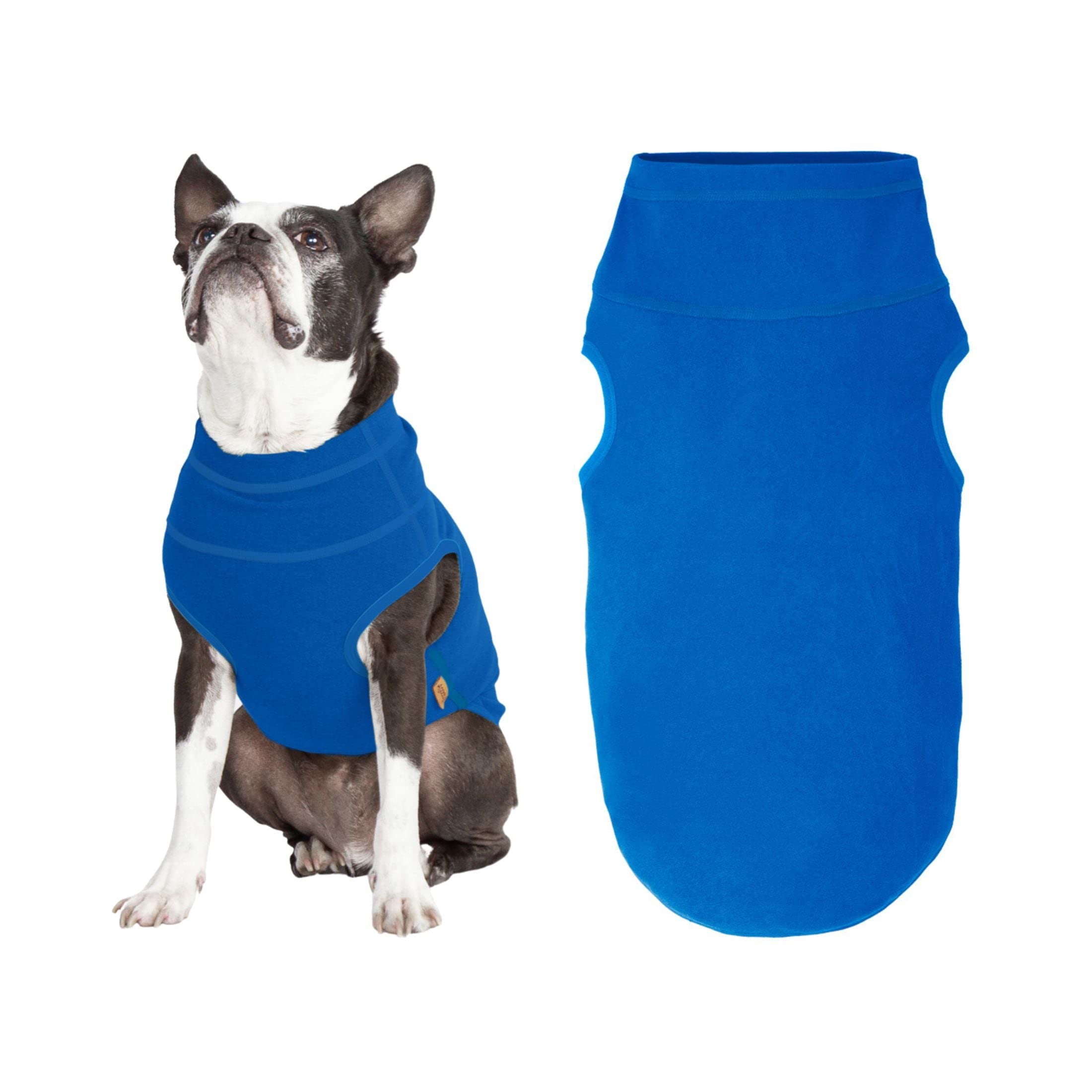 Gooby Microfiber Stretch Fleece Vest Dog Sweater - Blue, X-Large - Pullover Fleece Dog Jacket - Dog Clothes For Small Dogs Boy O