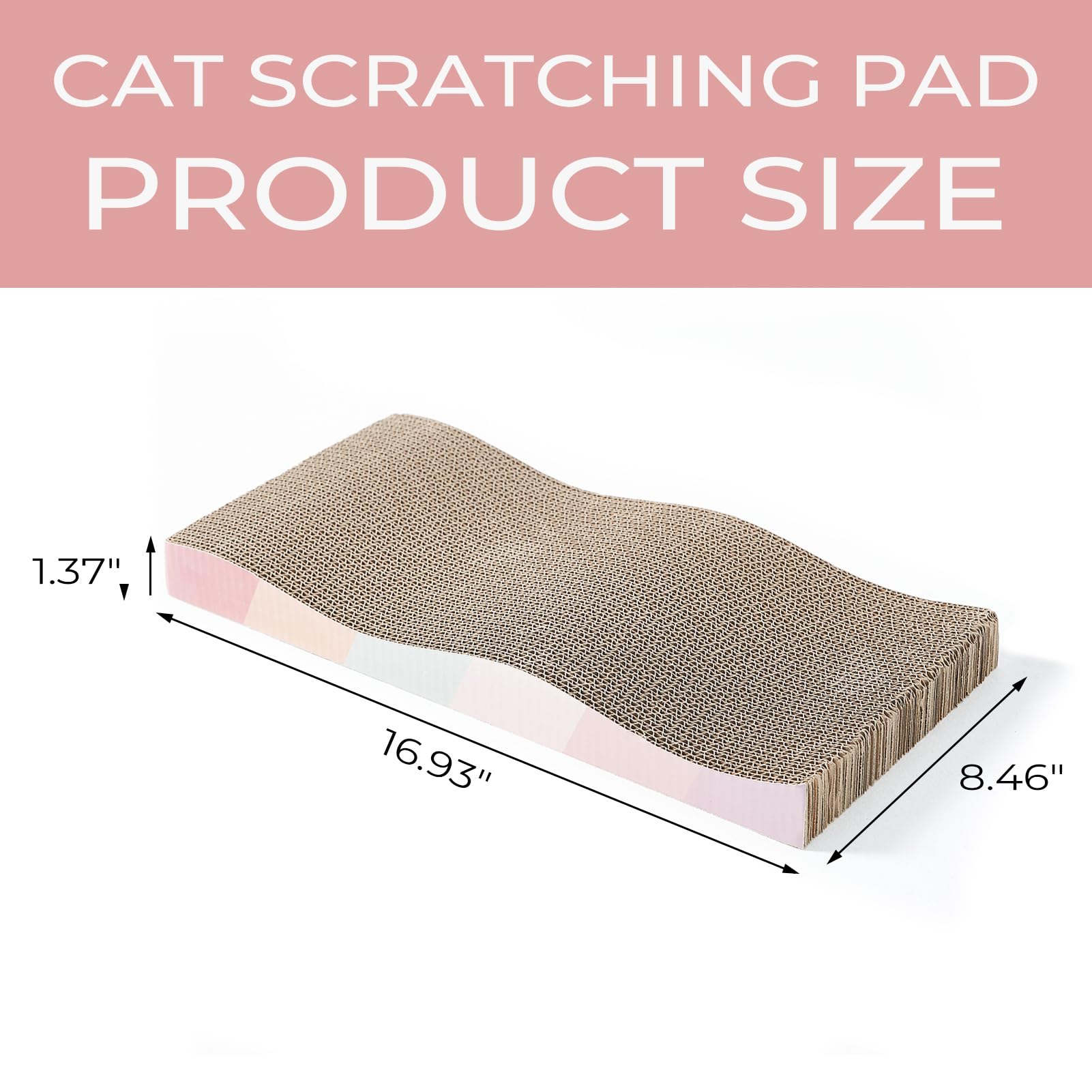 Sidazon Cat Scratch Pad Cardboard Cat Scratchers For Indoor Cats Reversible Large Wide Corrugated With Catnip(1Pcs)