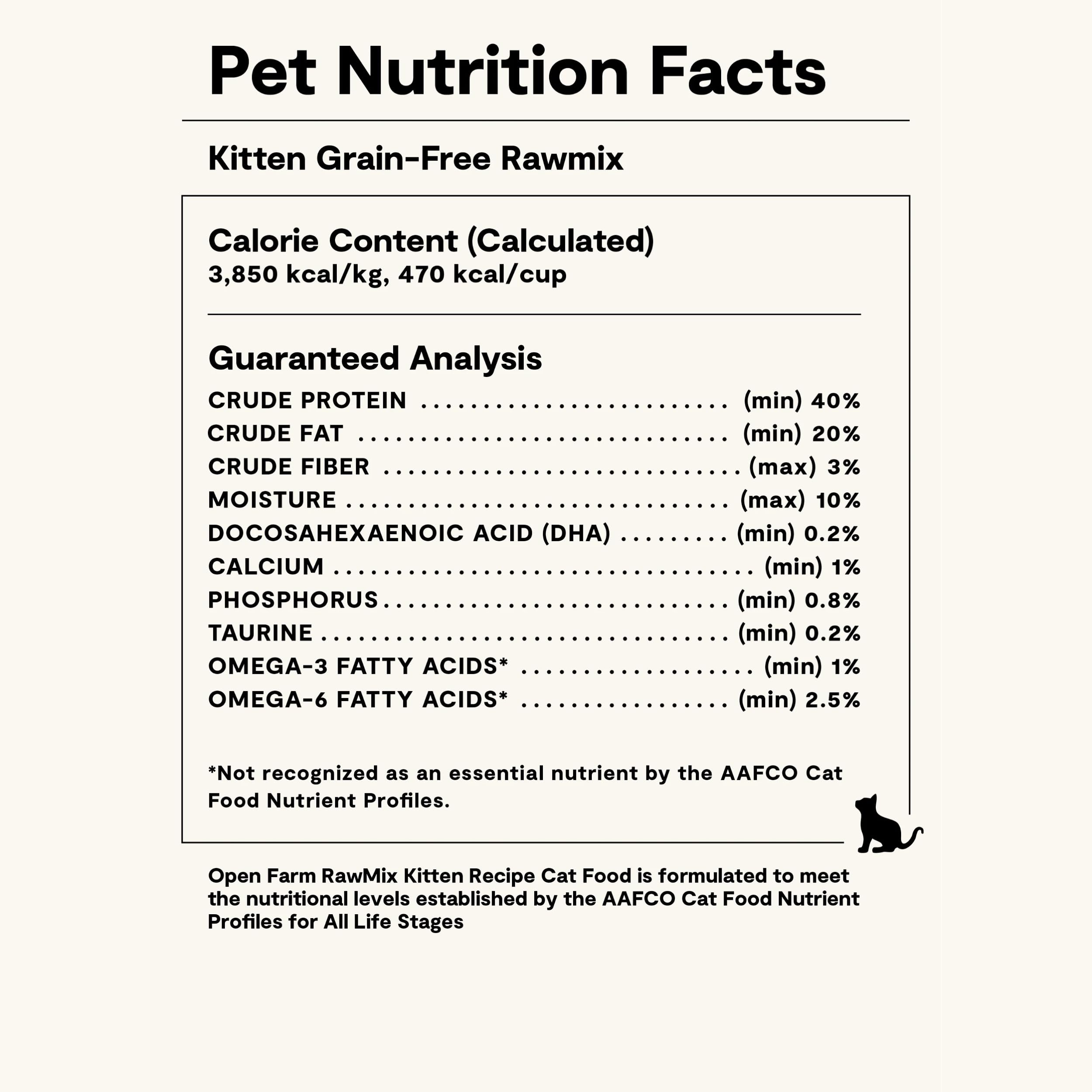 Open Farm RawMix Dry Cat Food, Protein Kibble with Freeze-Dried Raw, Chicken & Salmon Recipe, 8lb for Kittens