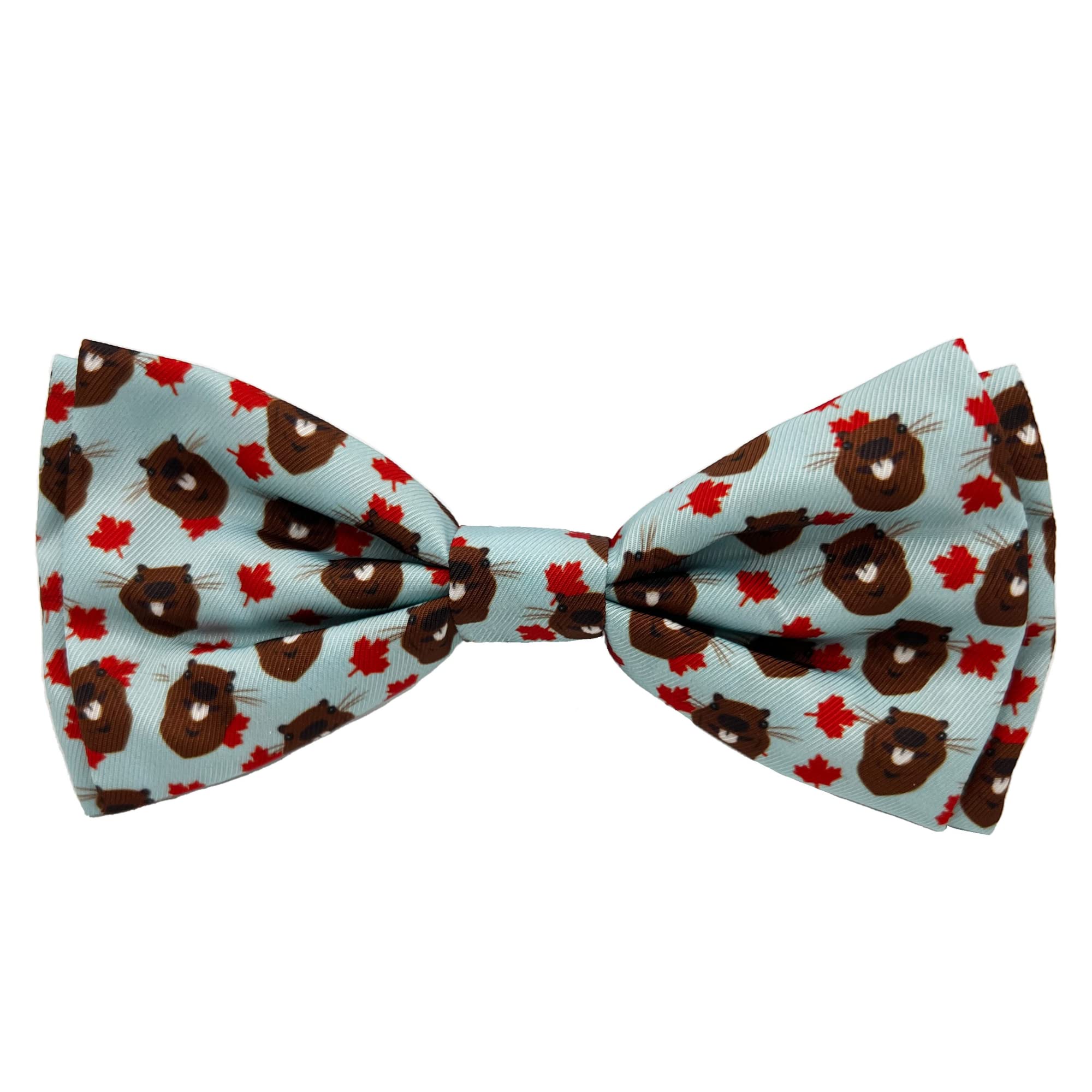 Huxley & Kent Bow Tie For Pets | Tossed Beaver With Leaf (Extra-Large) | Bow Tie Collar Attachment | Fun Bow Ties For Dogs & Cat