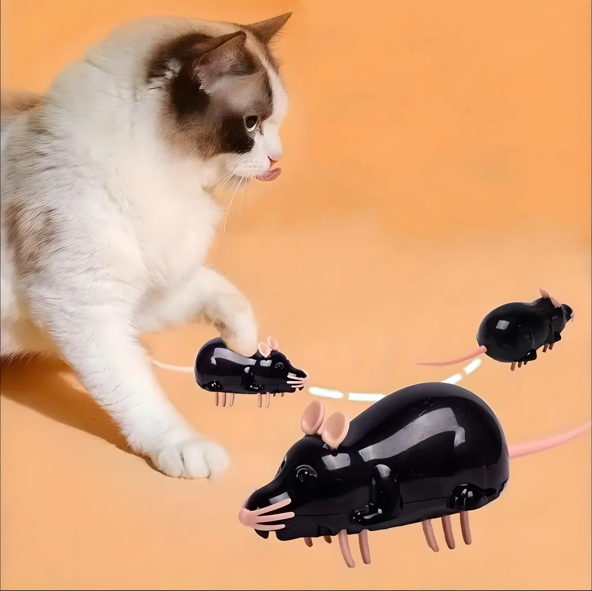 Pawlites Automatic Interactive Vibrating Mouse Cat Teaser Toy Animal Shape Plaything Simulation Tricky Props Interactive Toy For