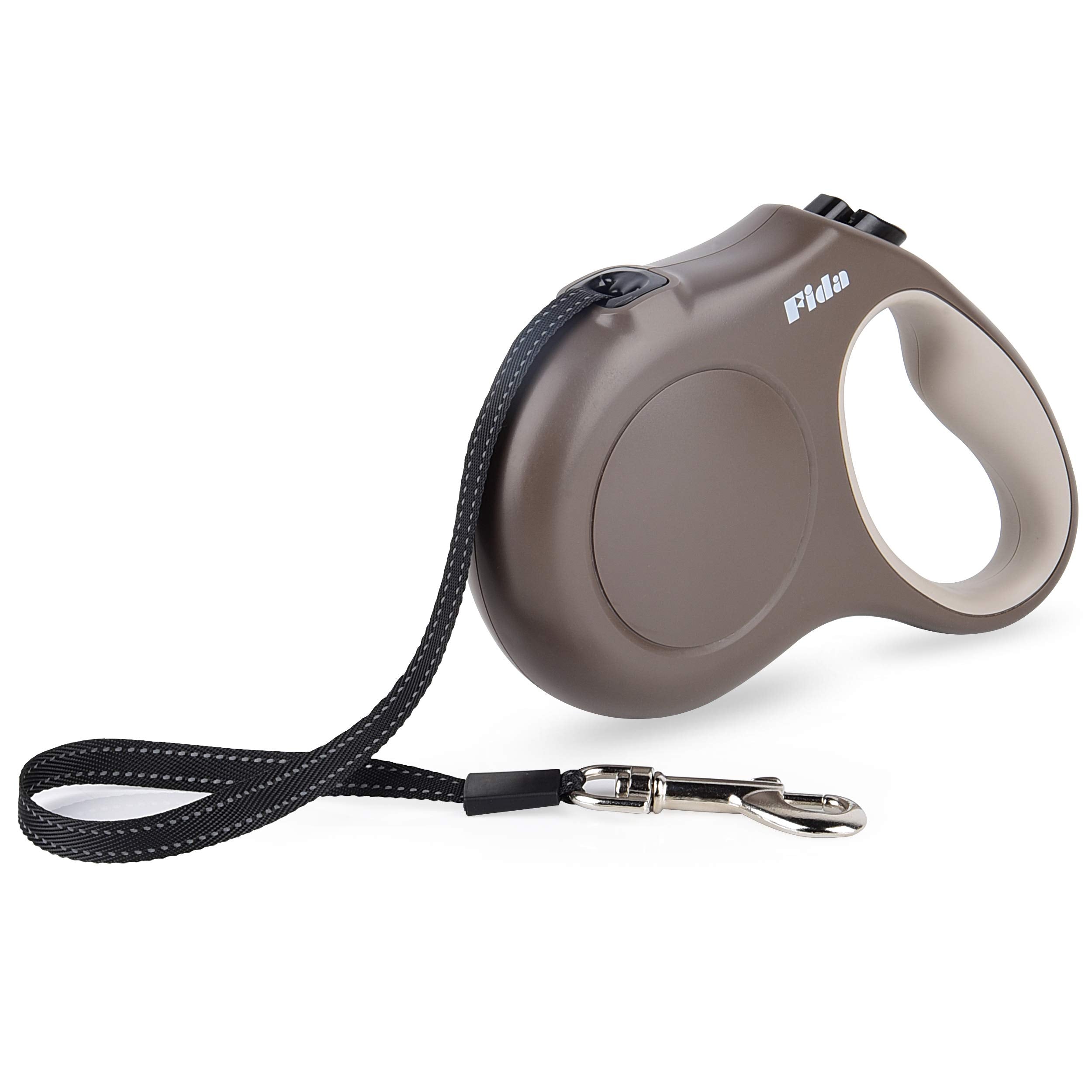Fida Retractable Dog Leash - 16ft Tangle-Free Walking Leash for Small Dogs (up to 26lbs) - Coffee/Brown, Resin Material