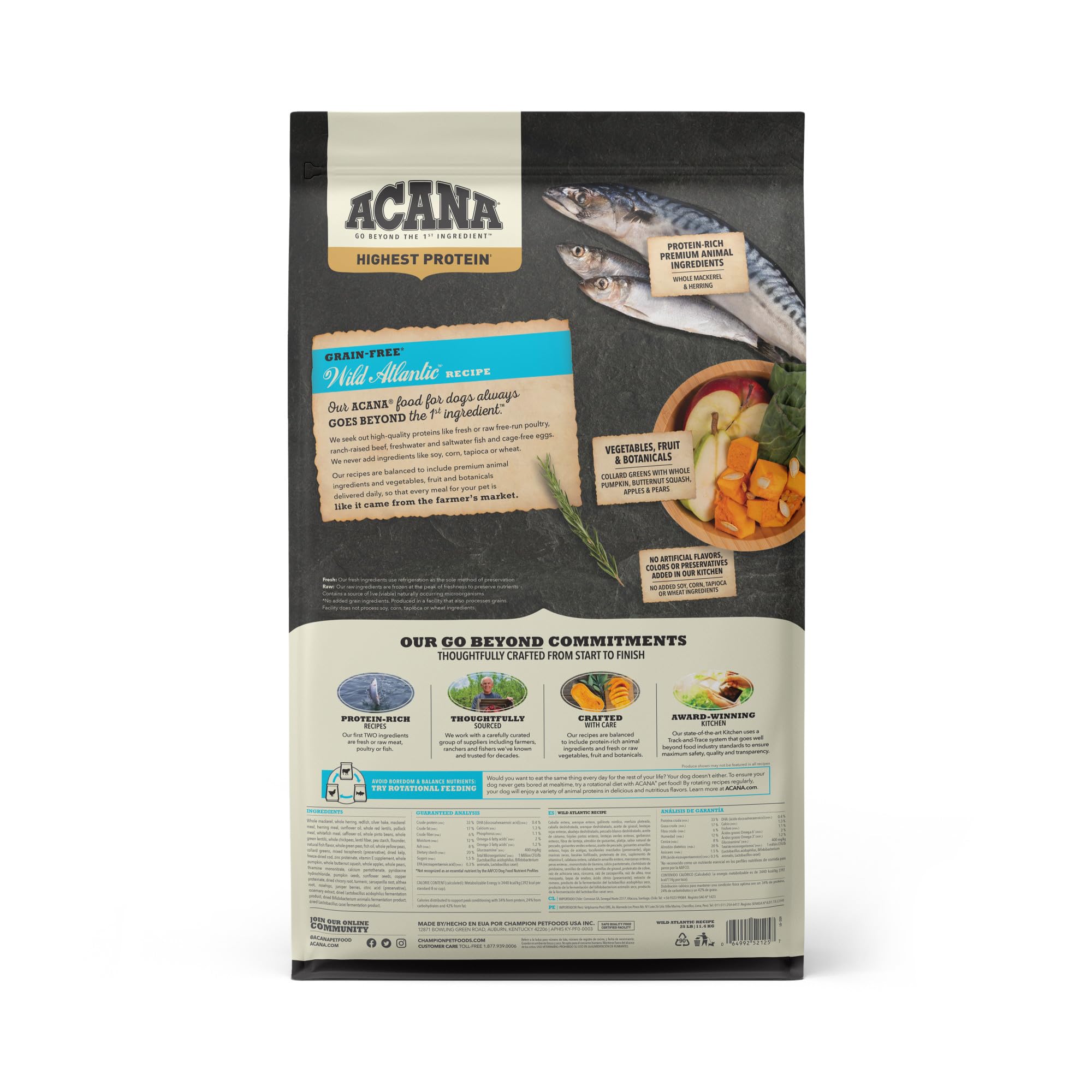 ACANA Highest Protein Dry Dog Food, Wild Atlantic, Fish Recipe, 25lb