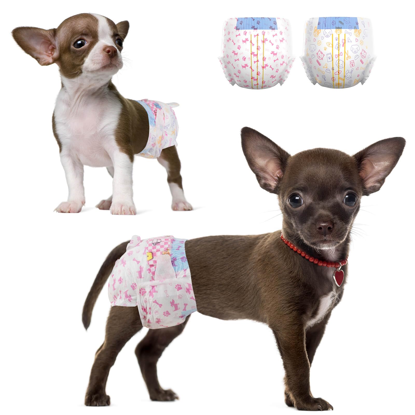 Dono Dog Diapers Female-48Pcs, Disposable Female Period Diapers For Small Dogs With Wetness Indicator, Super Absorbent Doggie Pu