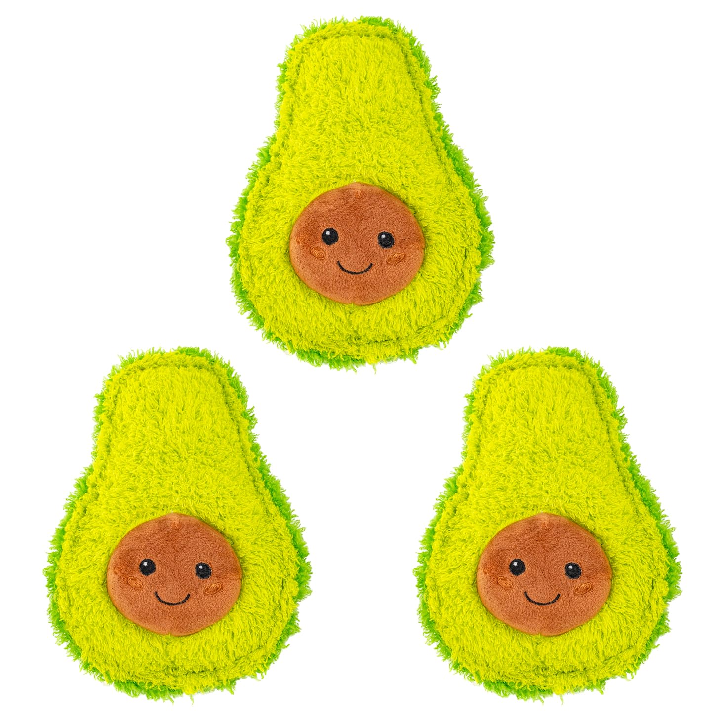 Giftable World Pet 7 Inch Plush Pet Toy 4 Avocados With Squeakers Dog Chew Toy