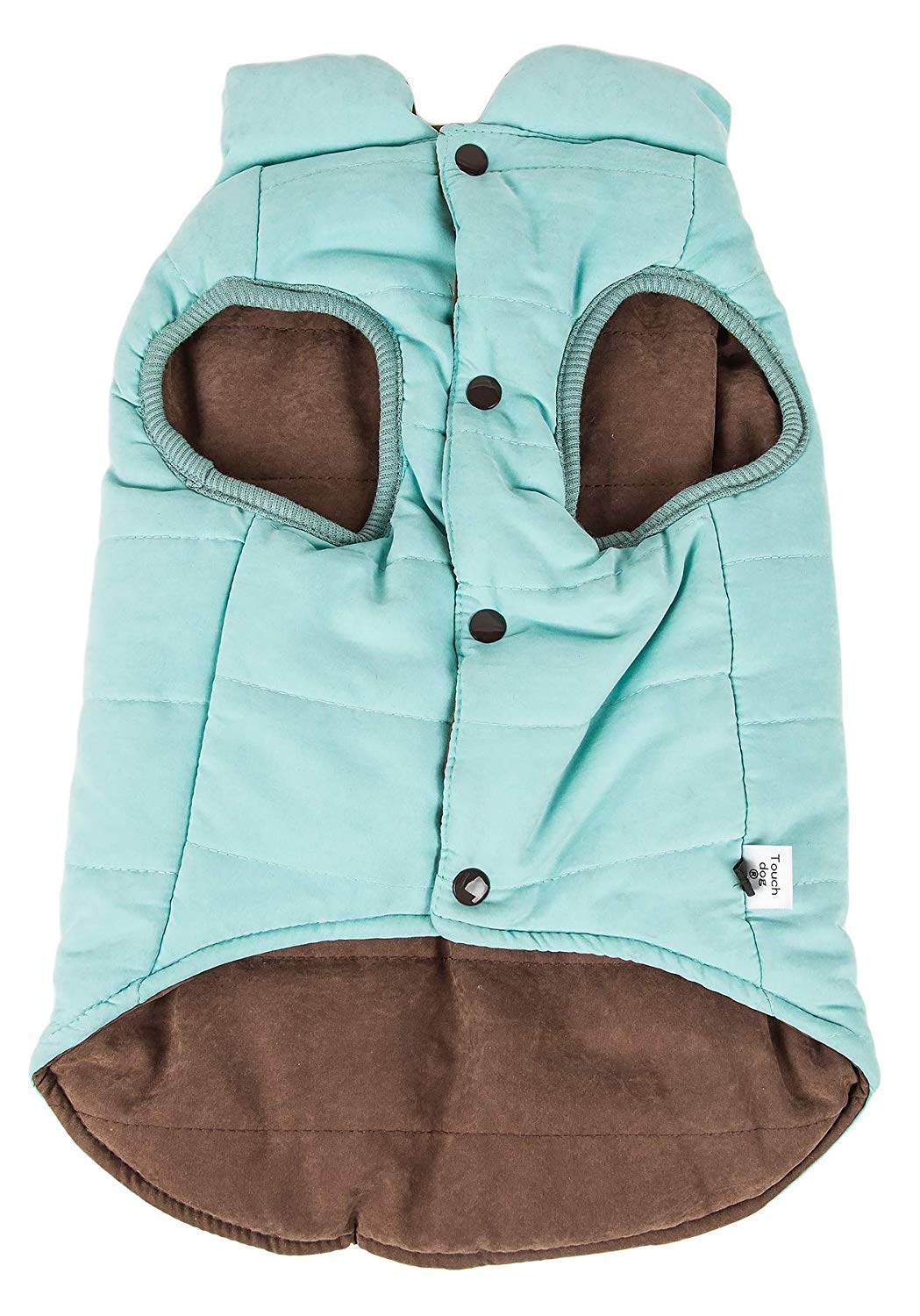 TOUCHDOG 'Waggin Swag' Fashion Designer Reversible 3M Insulated Pet Dog Coat Jacket, Medium, Blue / Brown