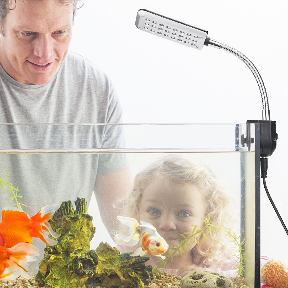 Datoo Aquarium Light Small Led Clip Light For Fish Tank, 1 Yr Warranty