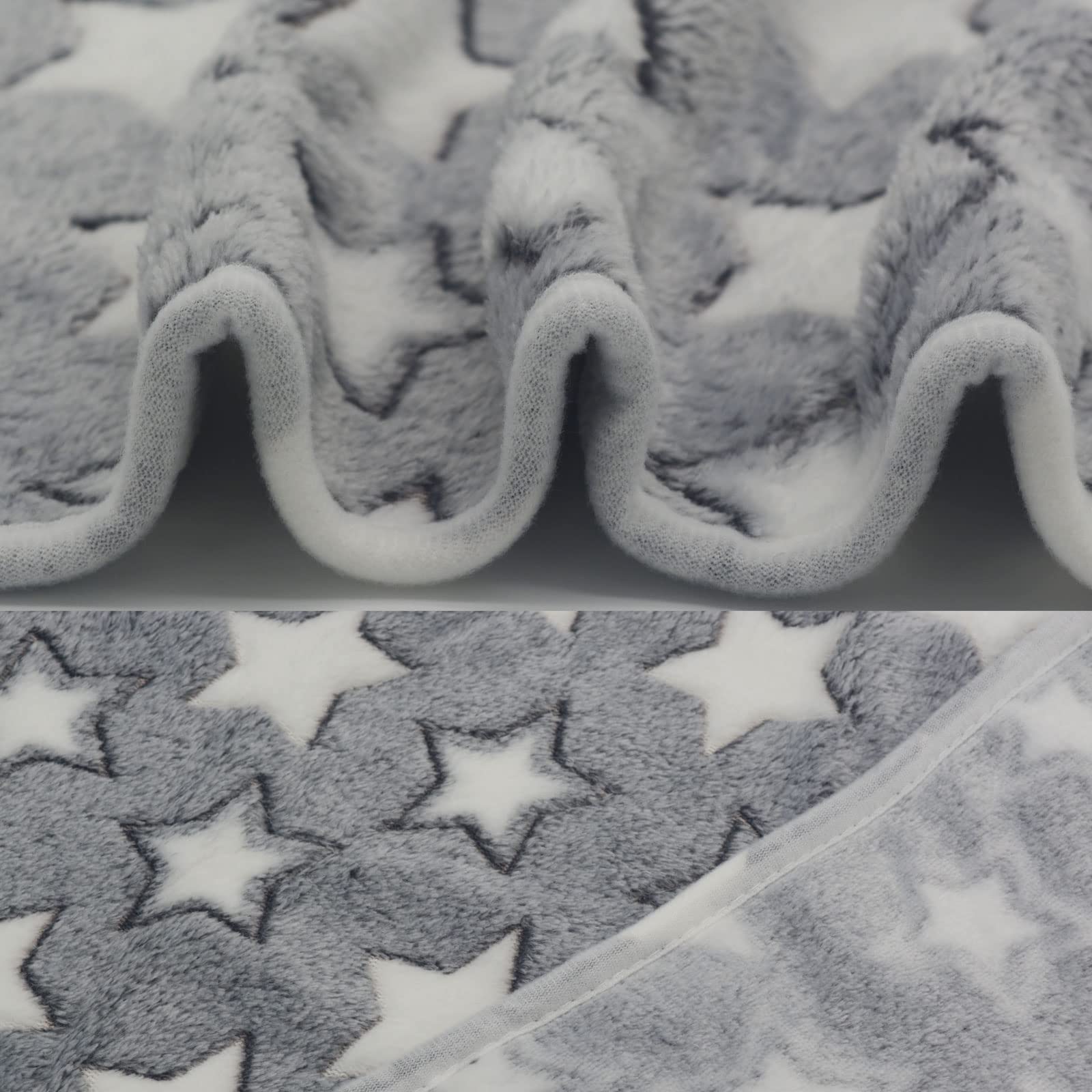 1 Pack 3 Puppy Blankets Cat Dog Blankets Super Soft Warm Sleep Mat Grey Star Cute Print Blanket Fluffy Fleece Pet Blanket Flannel Throw For Small Dogs Puppy Dogs Cats Medium(29'X20')