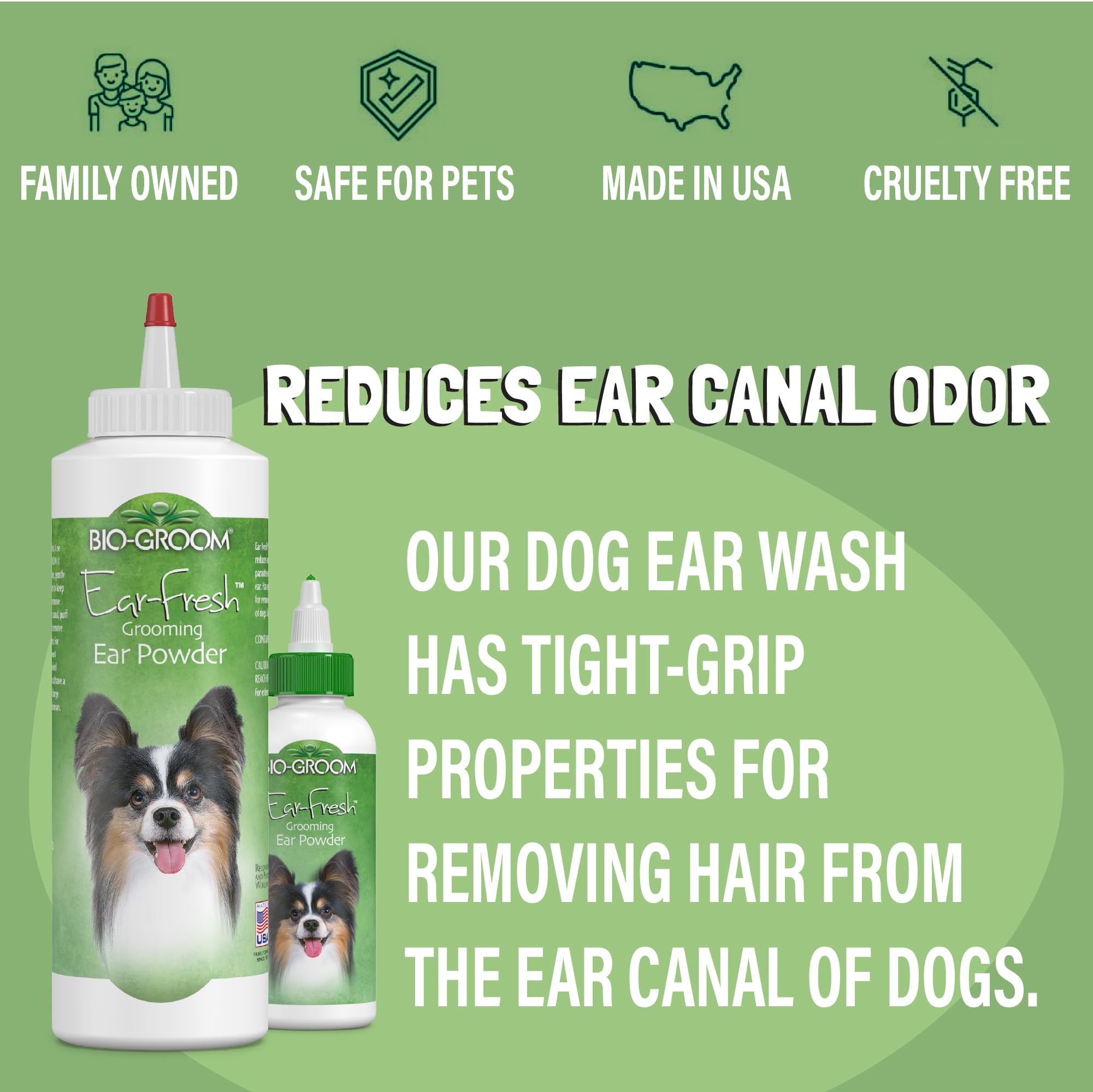 Bio-Groom Ear-Fresh Dog Grooming Ear Powder - Cat & Dog Ear Cleaner, Dog Bathing Supplies, Puppy Wash, Cruelty-Free, Made in USA