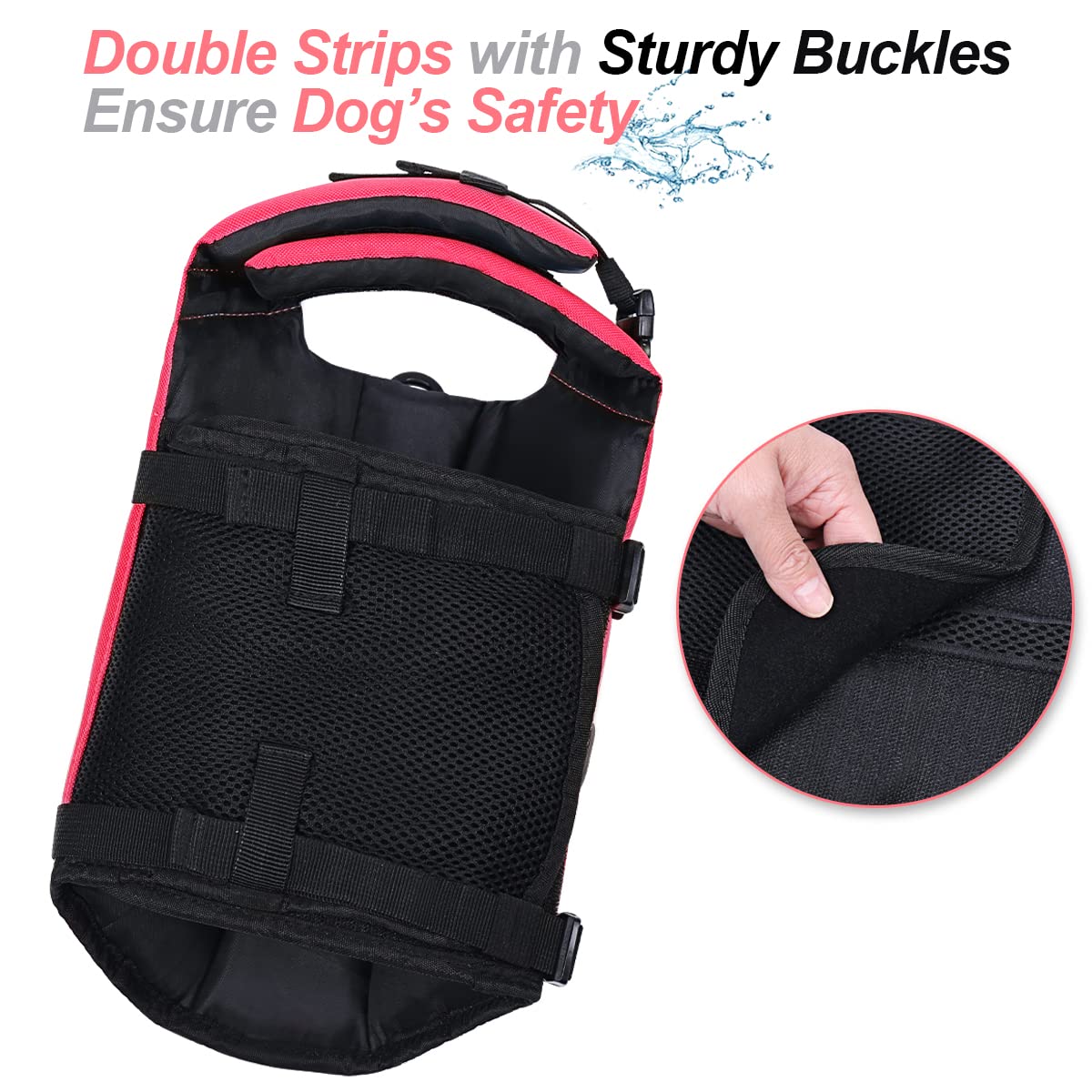 Vivaglory Dog Life Jacket With Removable Front Float, Dogs Life Vest With Extra Padding & Reflective Trims For Swimming & Boatin