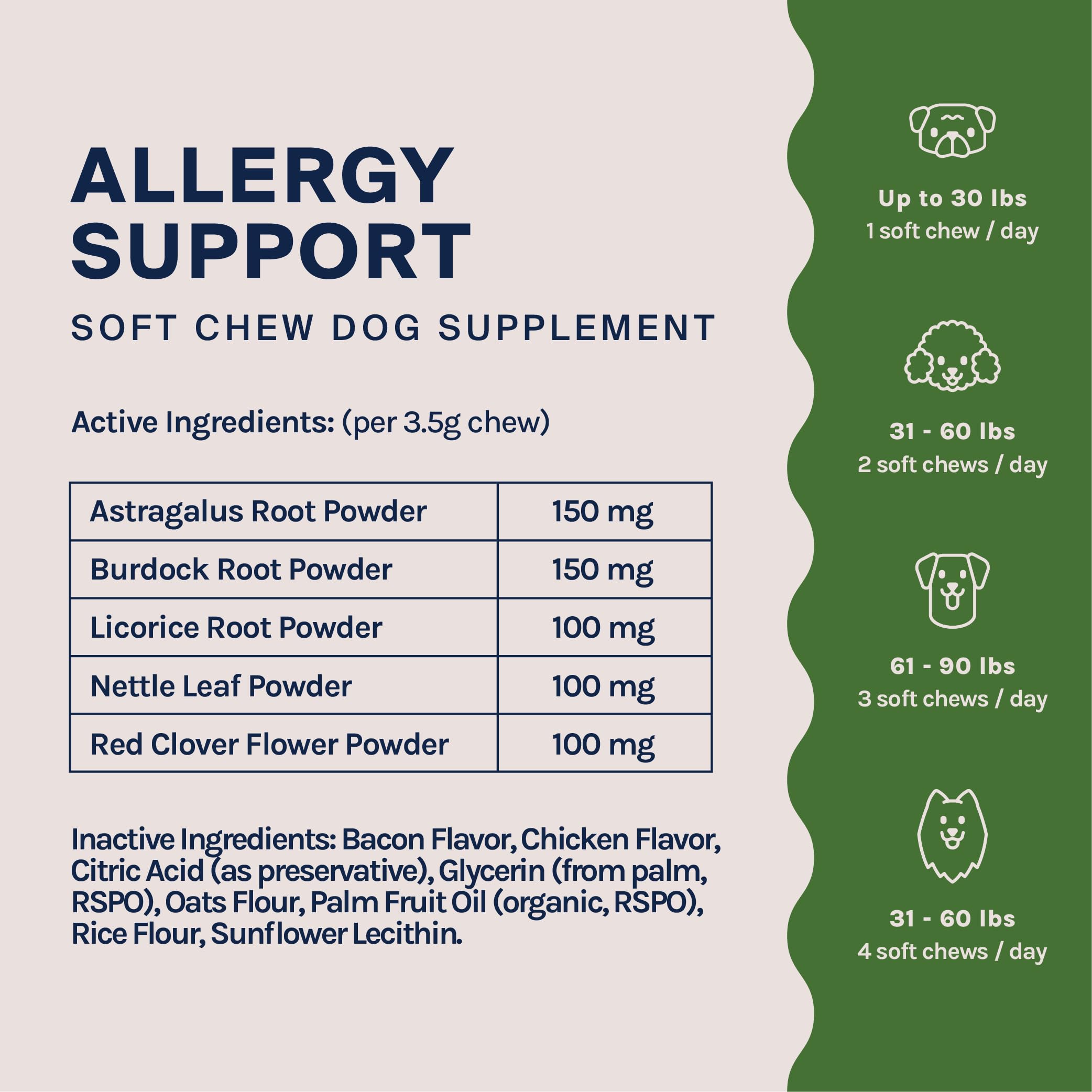 Good Trouble Pets Dog Allergy Support Soft Chew Supplements: Allergy Relief for Itching and Licking - Seasonal Allergy Relief fo