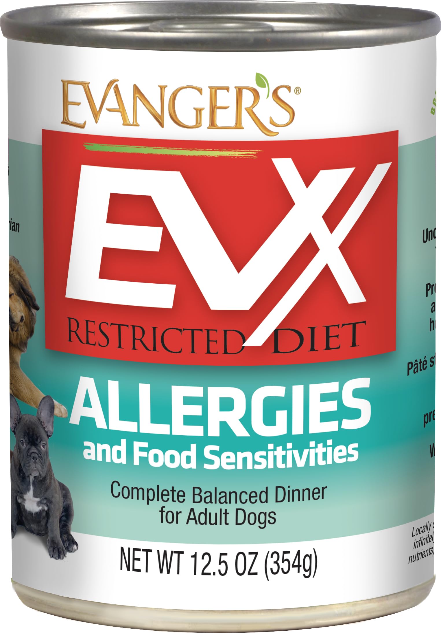 Evangers EVX Duck & Venison Canned Dog Food - 12 Count, 12.5 oz Each - Simple Recipe with Smooth Texture - Everyday Wet Dog Food