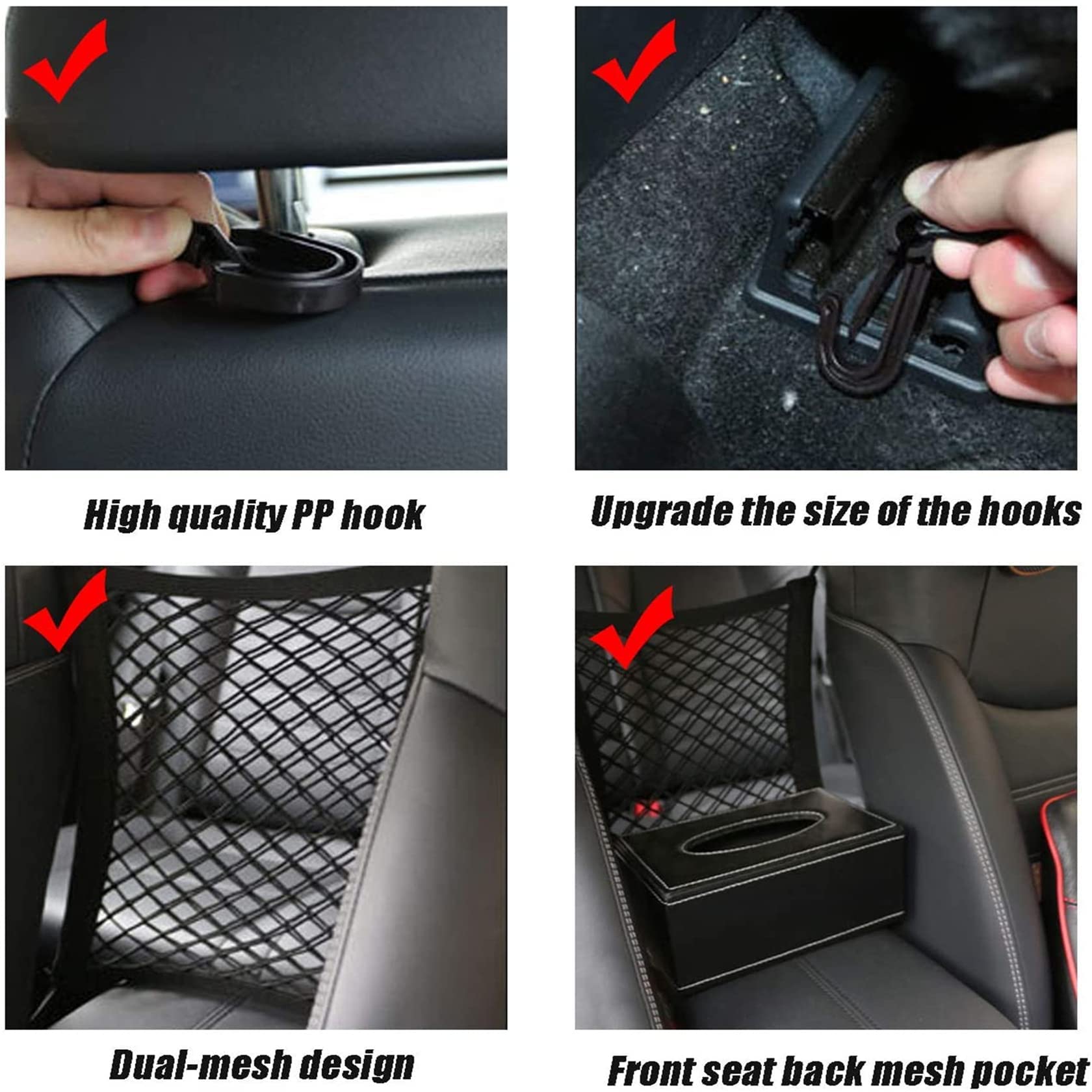 DYKESON Dog Car Net Barrier - Safety Mesh Organizer for Pets & Kids, 11.7"x11.7", Polyester, Model 01, Easy Install for Cars & SUVs