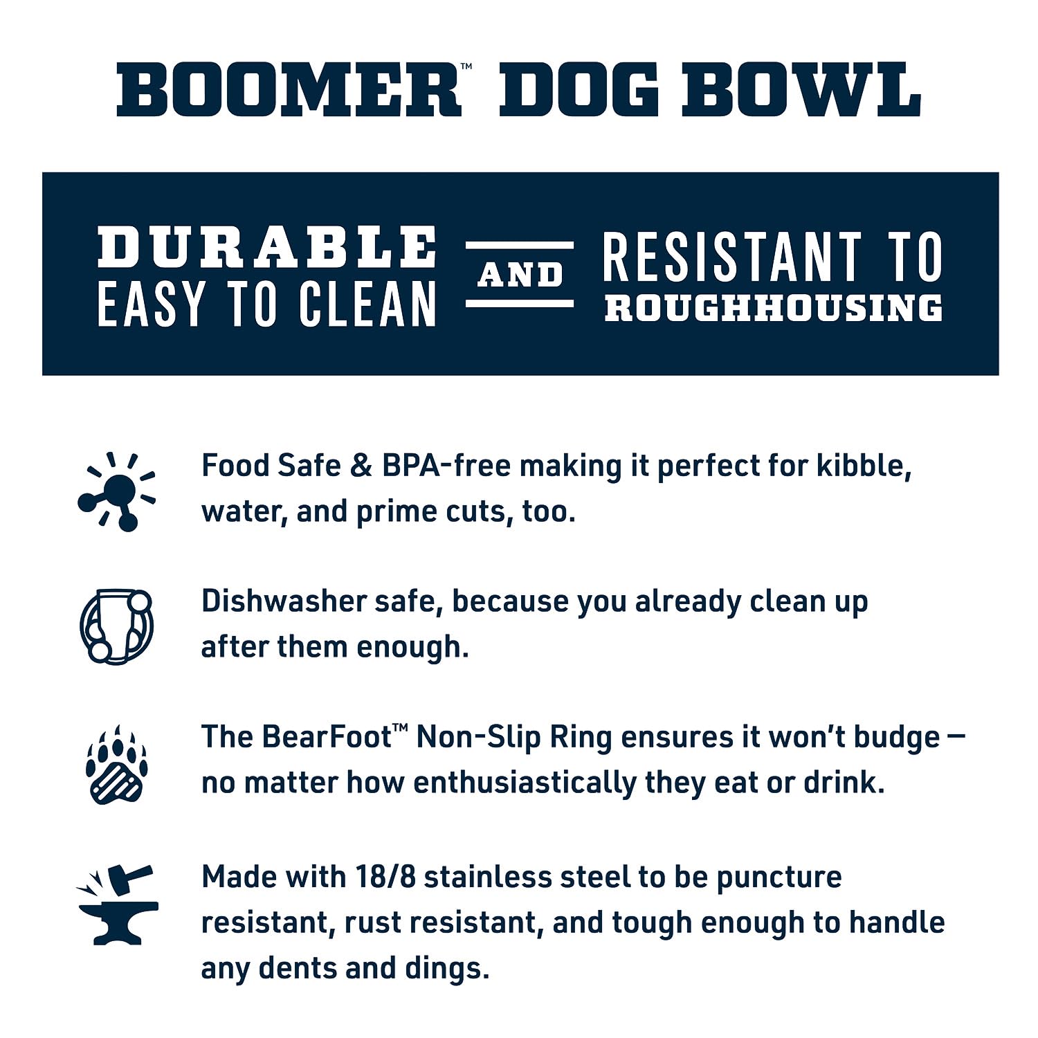 Yeti Boomer 8, Stainless Steel, Non-Slip Dog Bowl, Holds 64 Ounces, Big Sky Blue