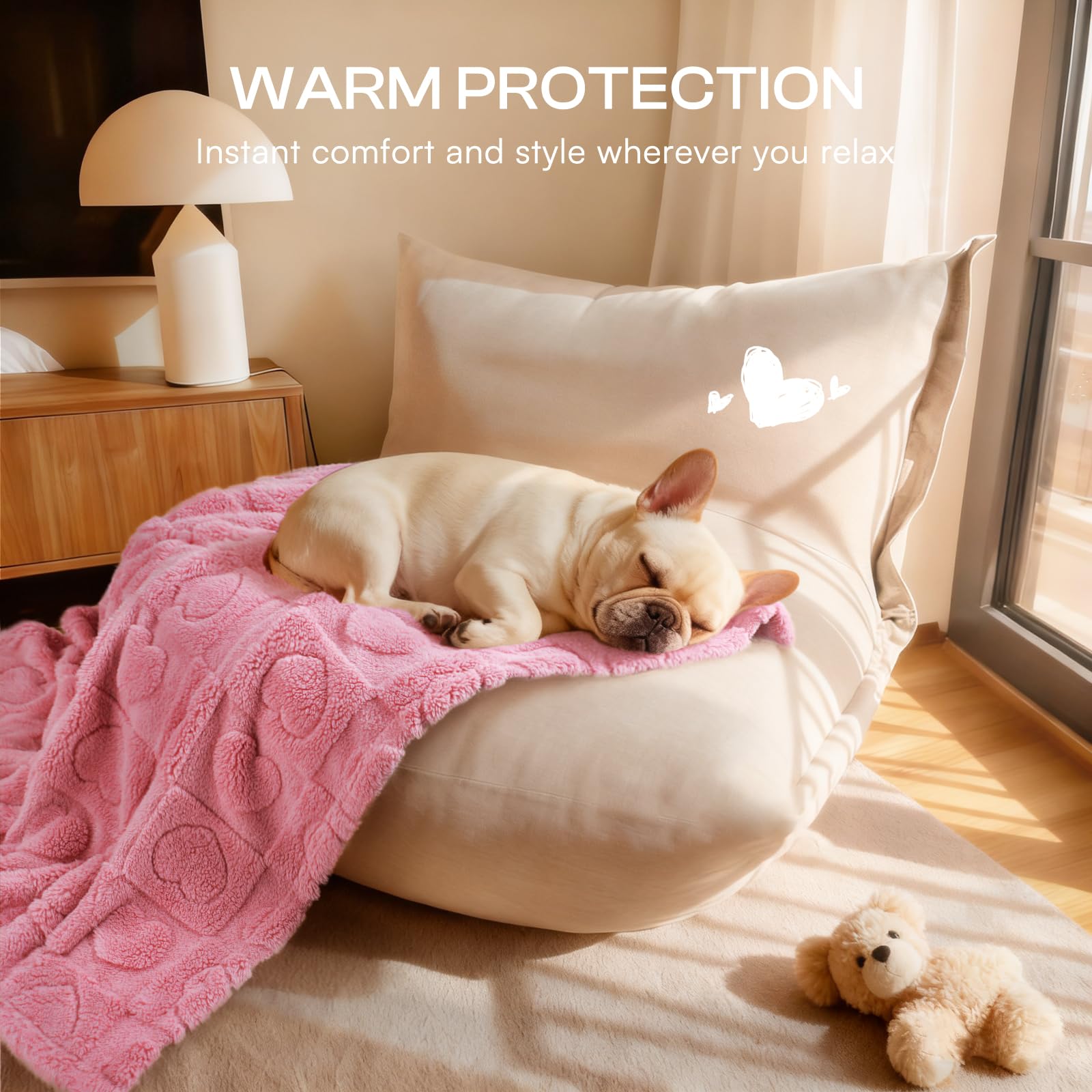 Luciphia 1 Pack 2 Small Dog Blanket Washable Pet Bed Cover Soft Fluffy Puppy Blanket with Premium Fleece 300GSM Cozy Calming Cat
