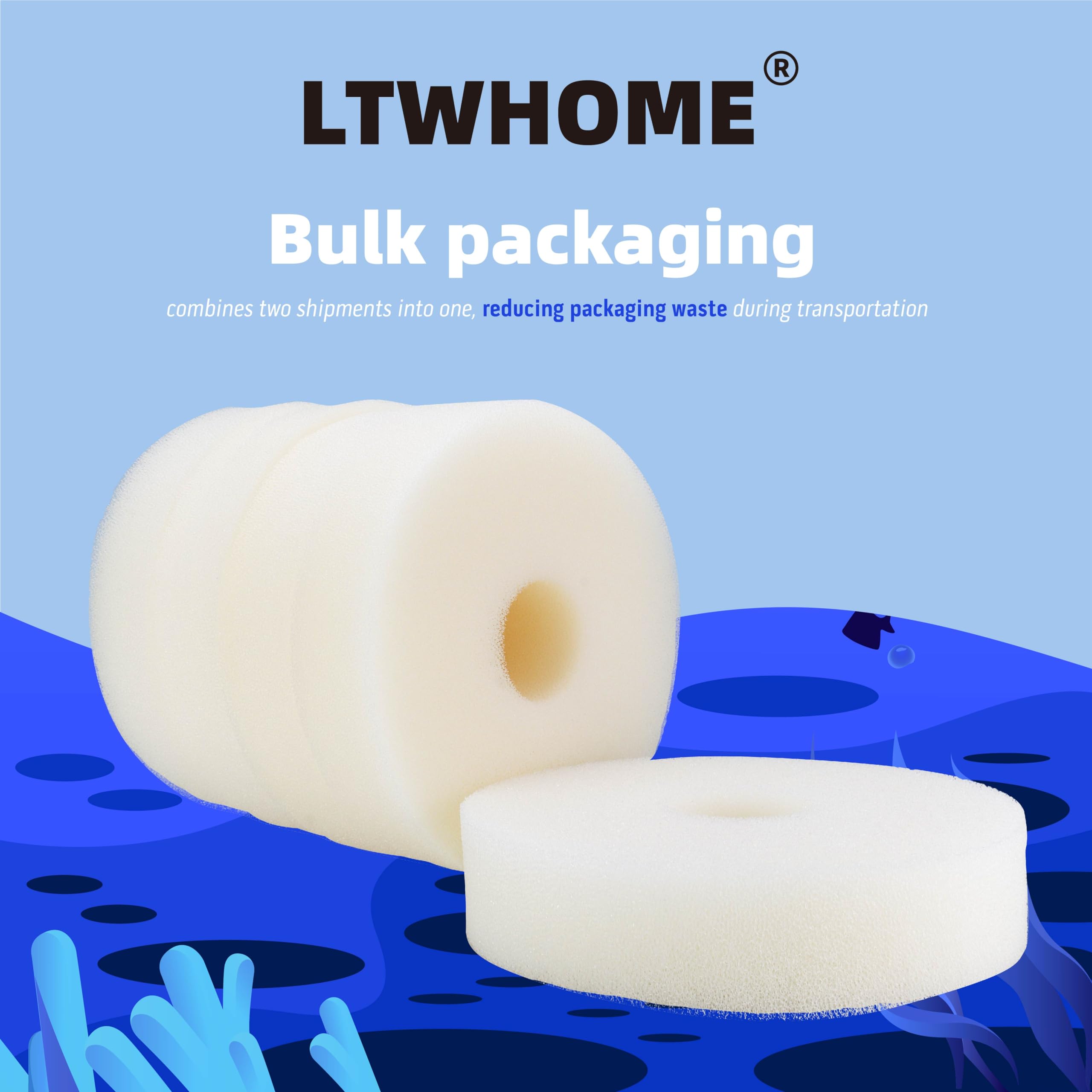 LTWHOME Compatible Foam Sponge Filter Media Fit for Laguna Pressure-Flo 3200 UVC Filter(Pack of 5)