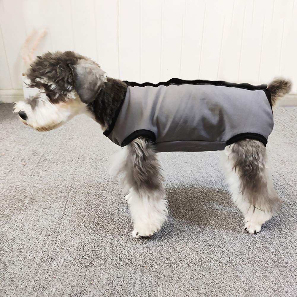 Dogs Recovery Suit Post Surgery Shirt For Puppy, Wound Protective Clothes For Little Animals(Grey-Xl)