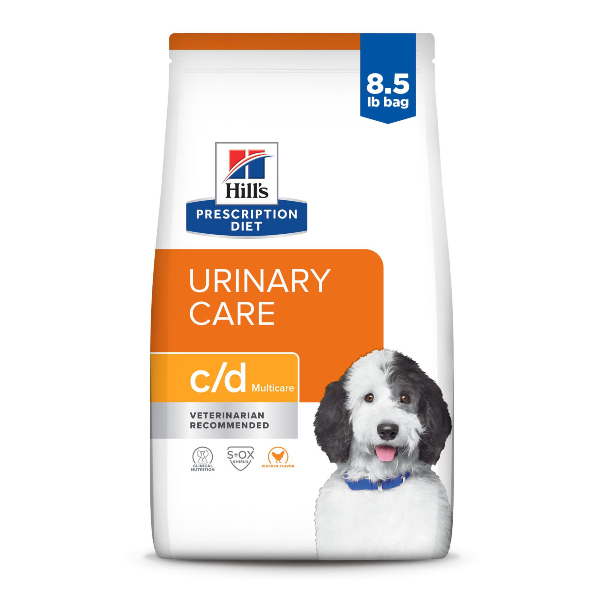 Hills Prescription Diet c/d Multicare Urinary Care Chicken Flavor Dry Dog Food, Veterinary Diet, 8.5 lb. Bag