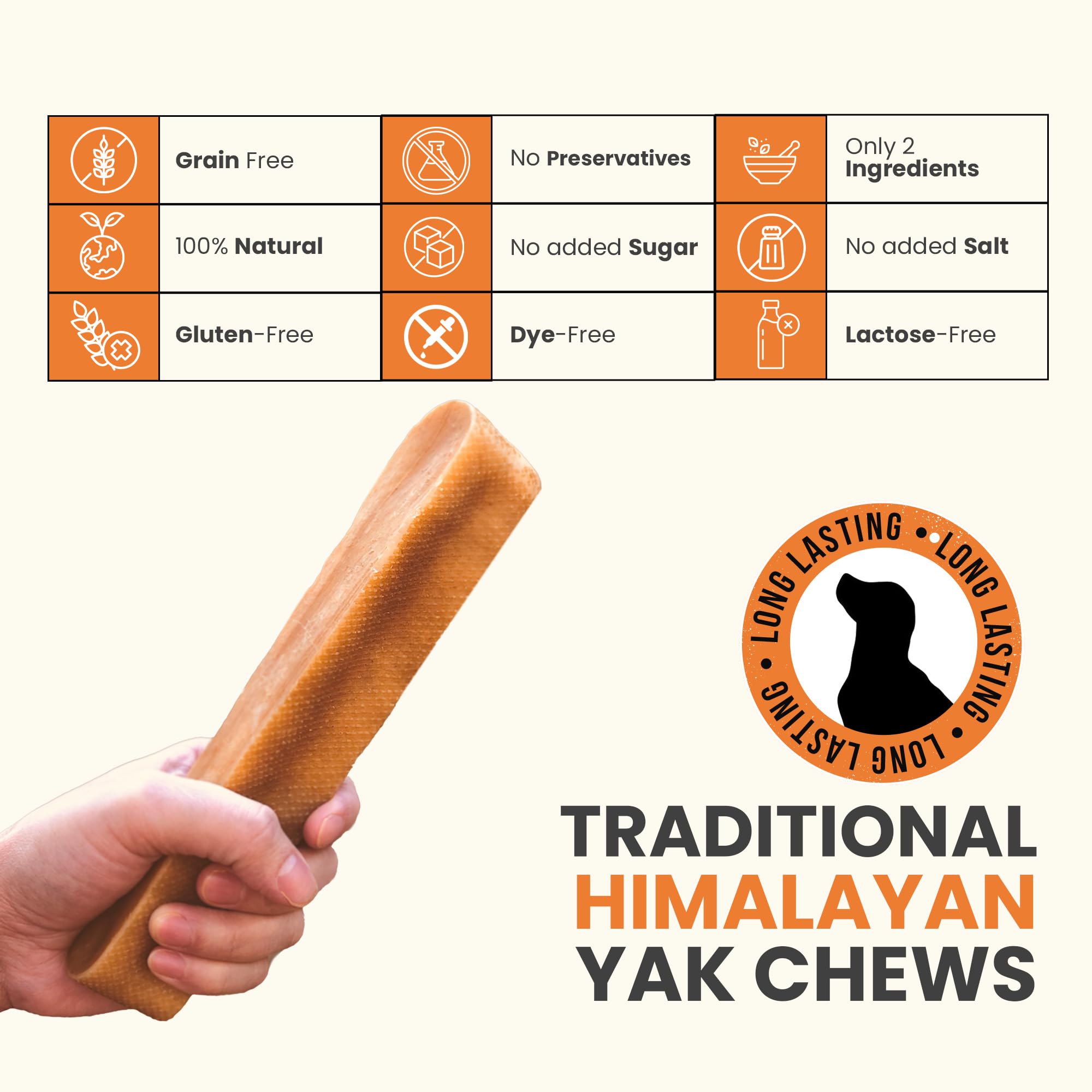 The Safe Dog Chew Company 100% Natural Cheese Chews for Medium Dogs - 15.8 oz Pack of 6, Long-Lasting, No Preservatives, Great Teeth Cleaner