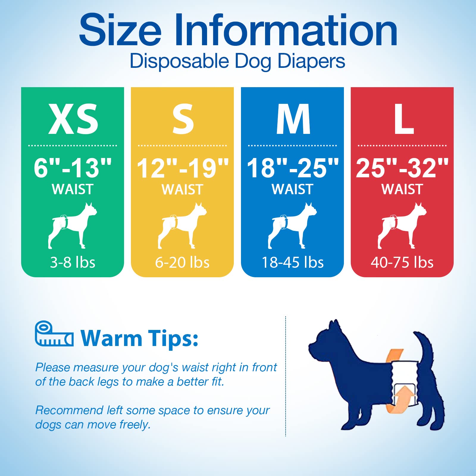 Pet Soft Disposable Male Dog Wraps - Dog Diapers For Male Dogs, Puppy Diapers 12Pcs Large