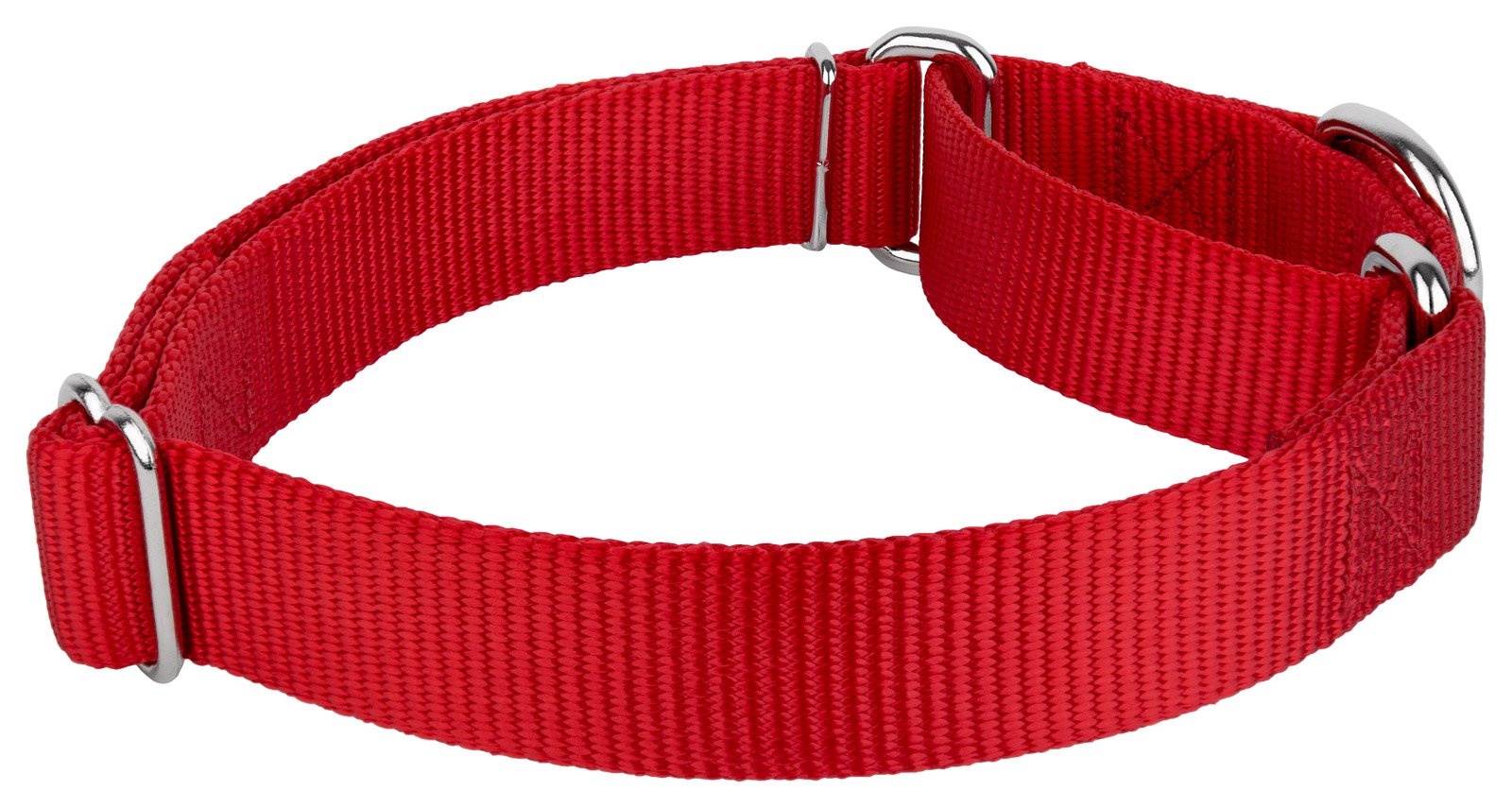 Country Brook Petz - Red Martingale Heavy Duty Nylon Dog Collar - 21 Vibrant Color Options (3/8 Inch Width, Micro)
