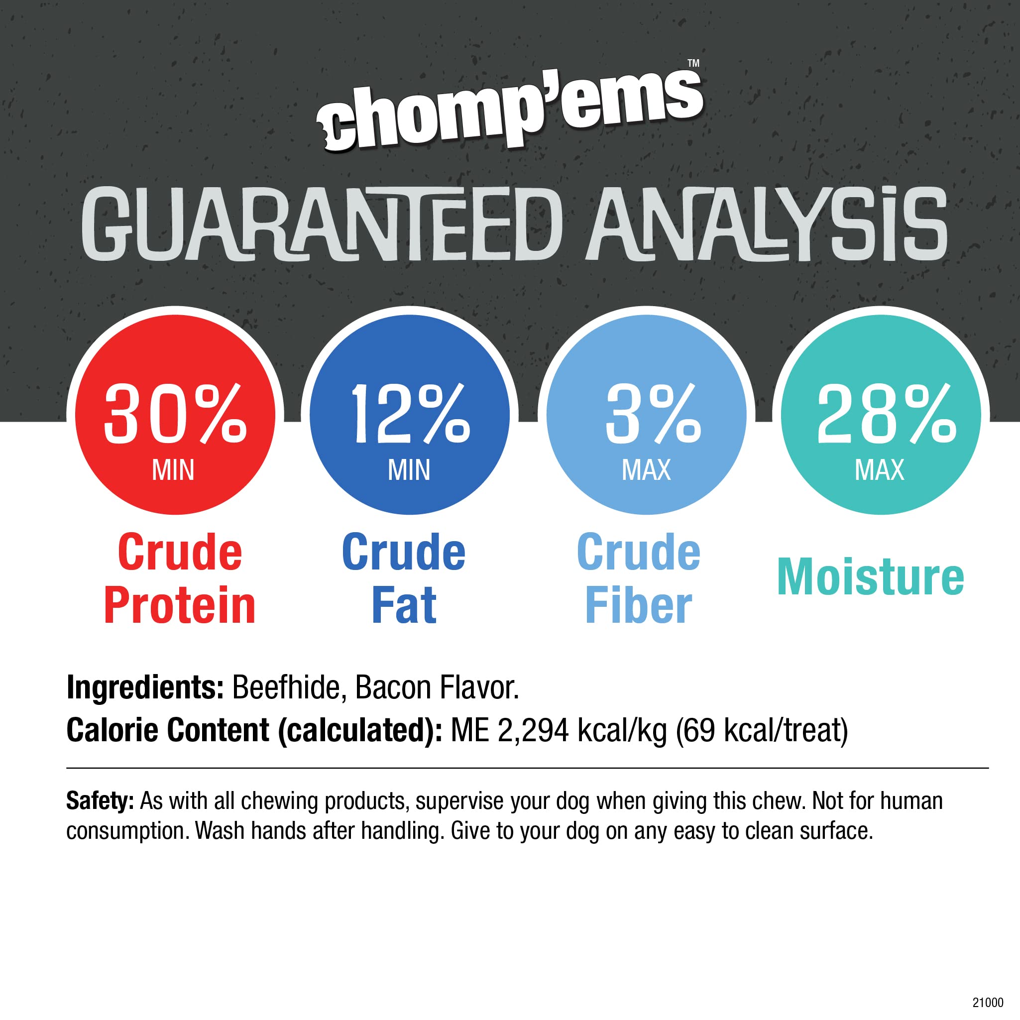 CHOMP EMS Ruffin It 21000 Purehide Bars Dog Chew, 6.35 oz