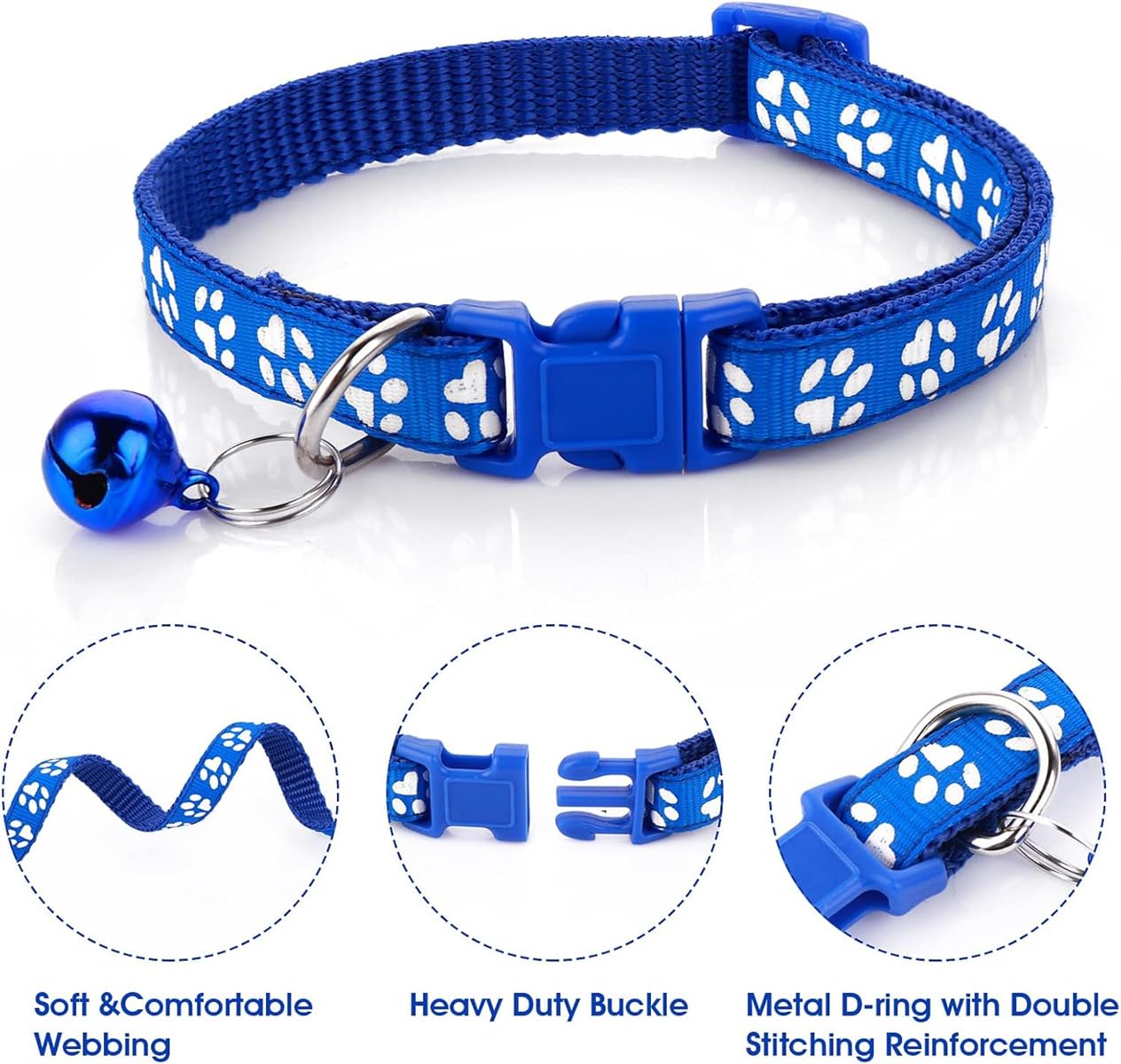Kitten Collar And Leash Set With Bell,Bright Green Nylon Paw Girl Female Cute Fancy Puppy Collar,Neck 7-12 Inch
